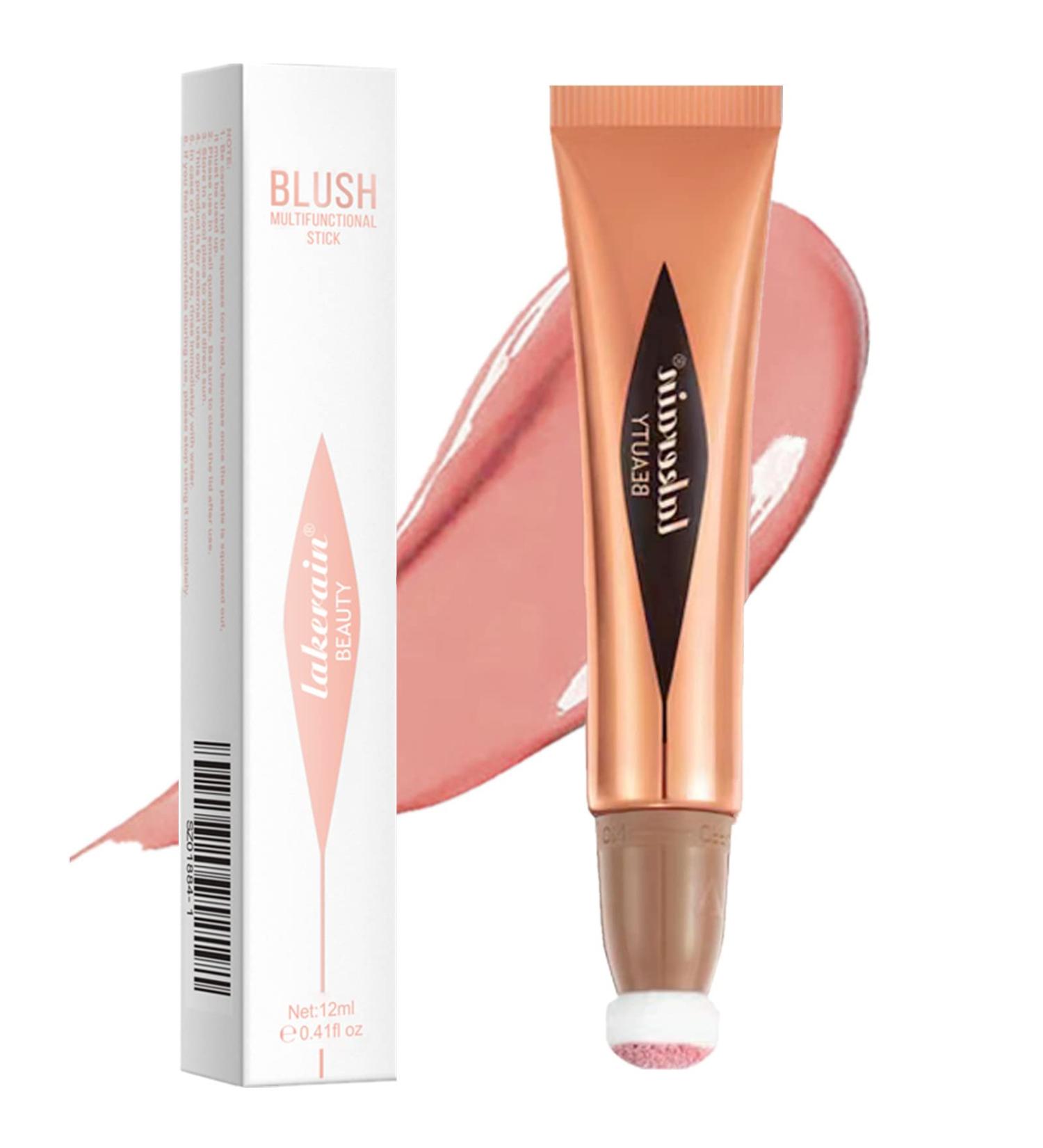 GoHo Liquid Blush Beauty Wand | Soft Cream Blush Stick with Cushion Applicator | Long-Lasting & Easy to Blend | Natural Dewy Finish | 01# Bliss Pink - Buy Online on SooperMarket.com