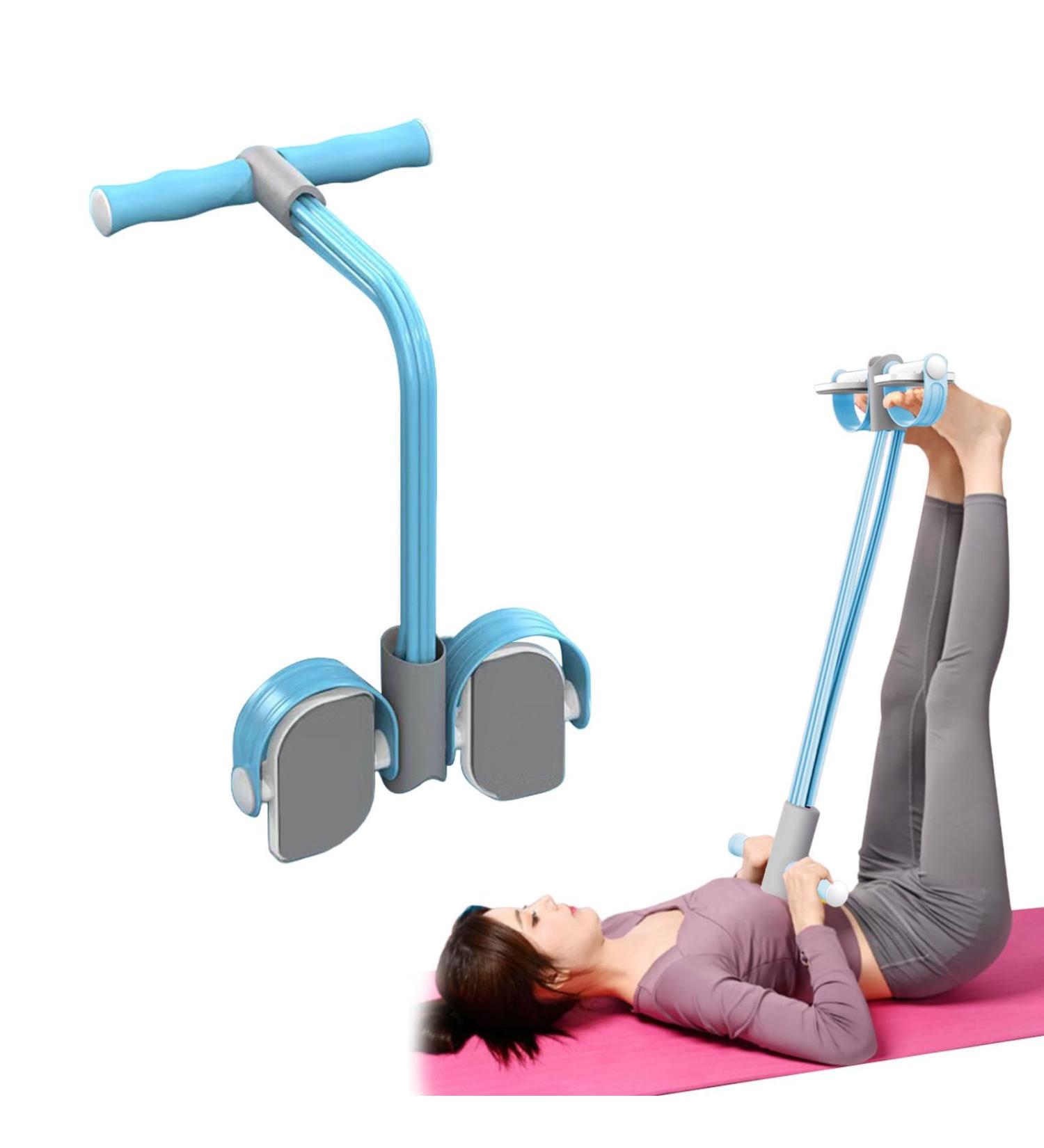 Abdominal Trainer - Sit-Up Equipment with 6 Tubes | Elastic Pull Rope & Resistance Band for Core Workout - Ab Shaper in Blue - Buy Online on SooperMarket.com