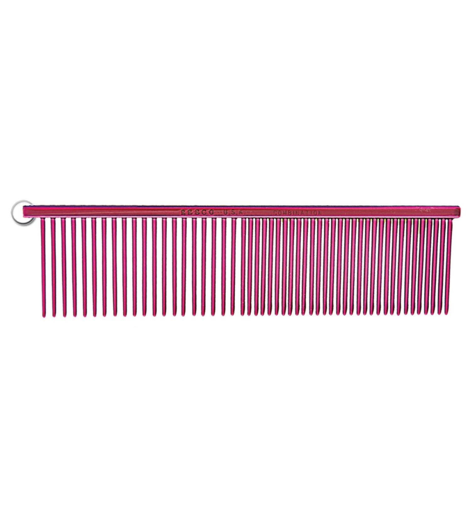 Resco Professional Anti-Static Best Dog Cat Pet Grooming Comb Medium/Coarse Tooth Spacing 1.5-Inch Pins Candy Red 1.5" Teeth/Medium-Coarse Spacing Candy Red
