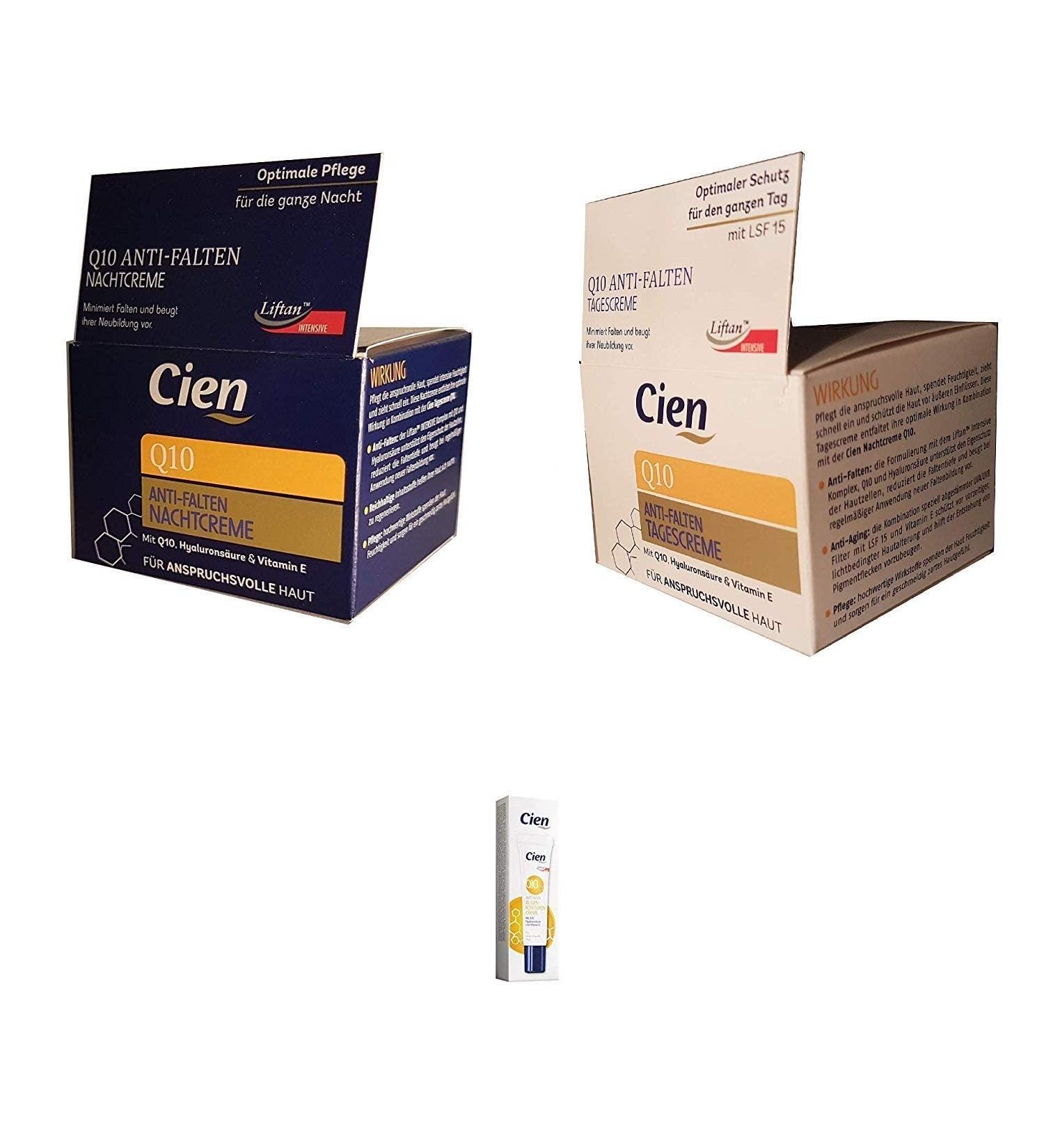 Buy Set of 3 Anti-Wrinkle Creams | Day Cream Night Cream & Eye Cream with Q10 Hyaluronic Acid & Vitamin E | International Shipping Available - Buy Online on SooperMarket.com