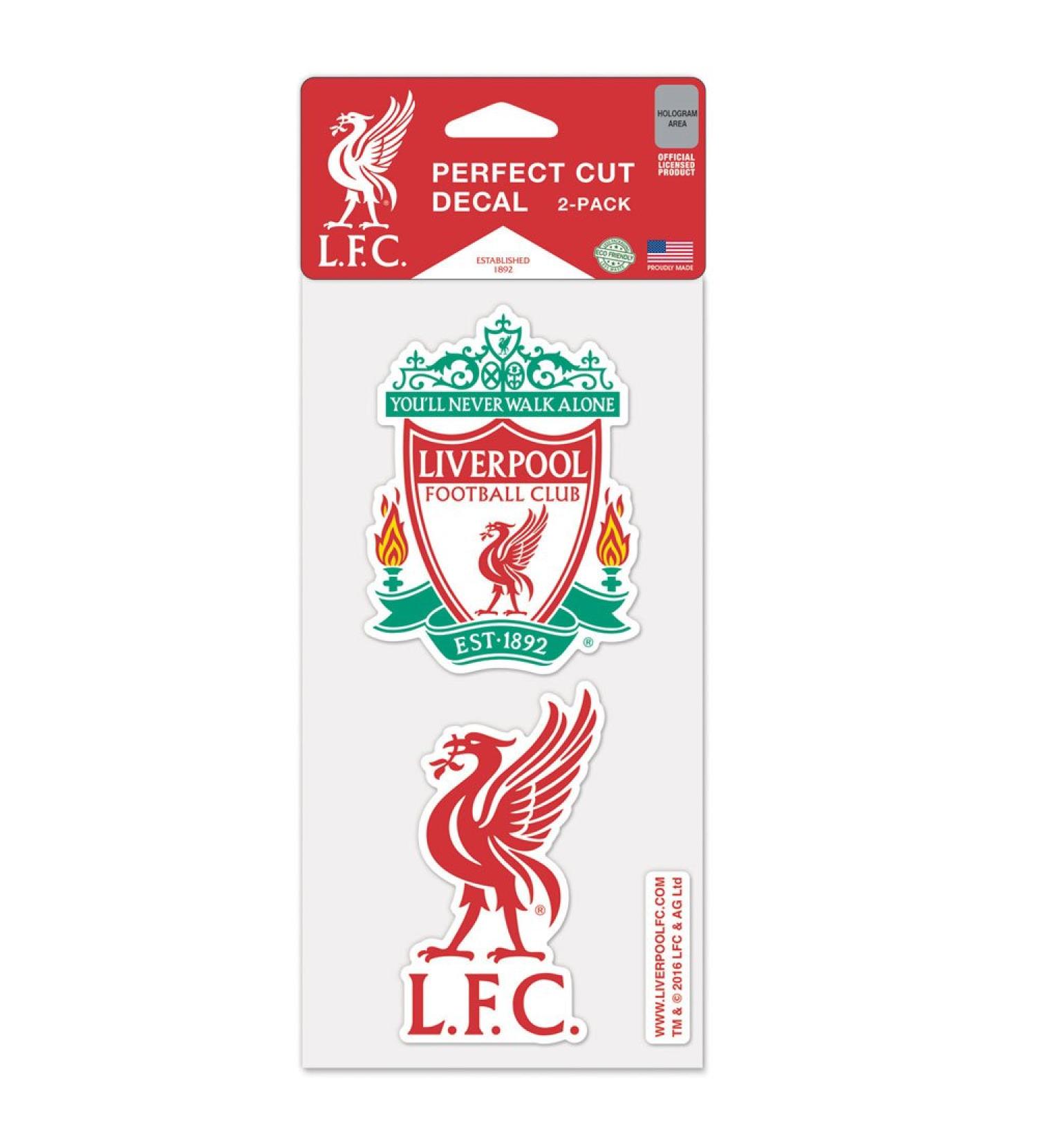 WinCraft Liverpool FC Die Cut Set Of Two 4x4 Decals