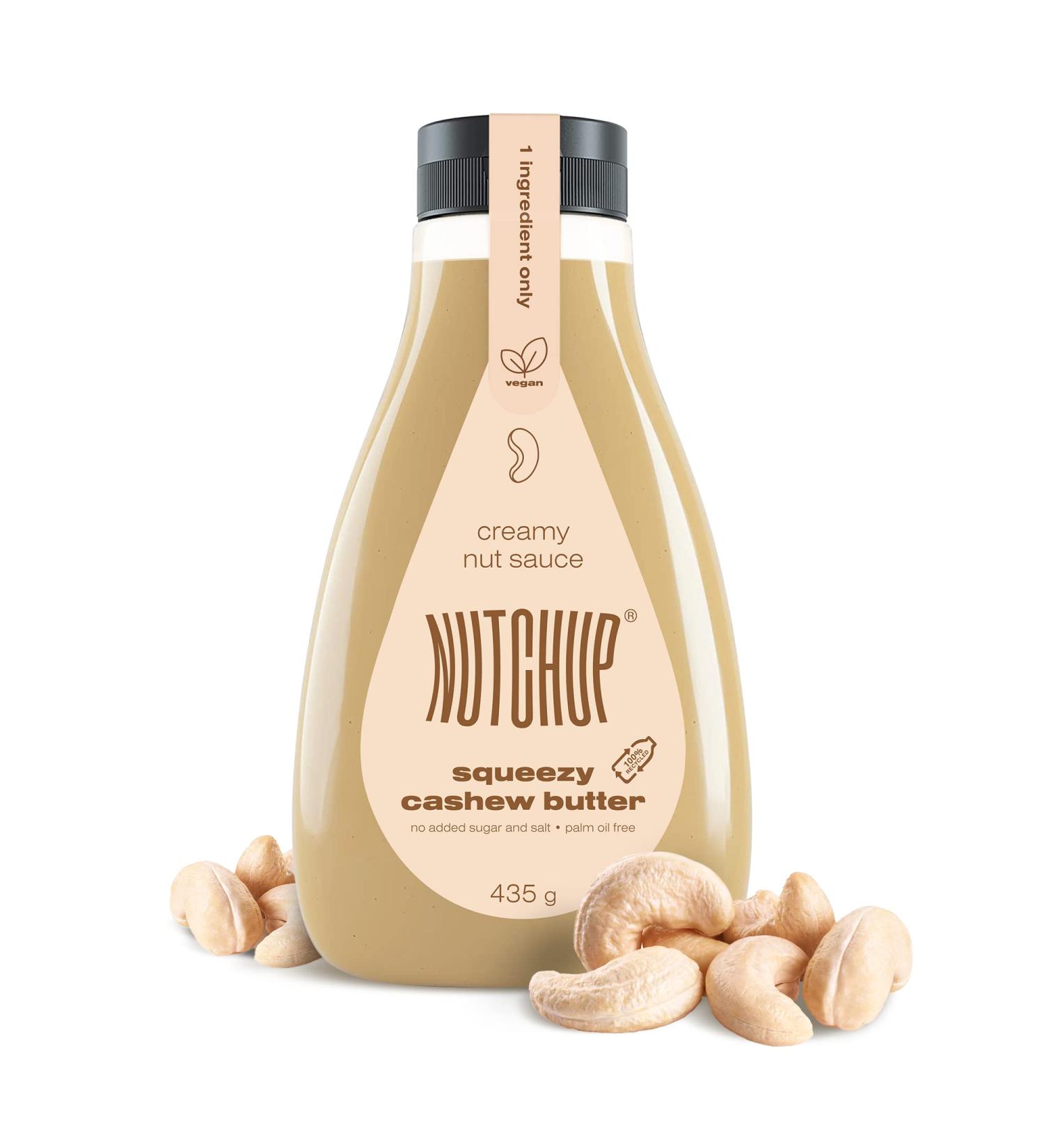 NUTCHUP The First Squeezy Cashew Butter | Delicious Nut Topping | Smooth & Crunchy Pancake Waffle Ice cream Pizza sauce | 435g Bottle (Cashew) - Buy Online on SooperMarket.com
