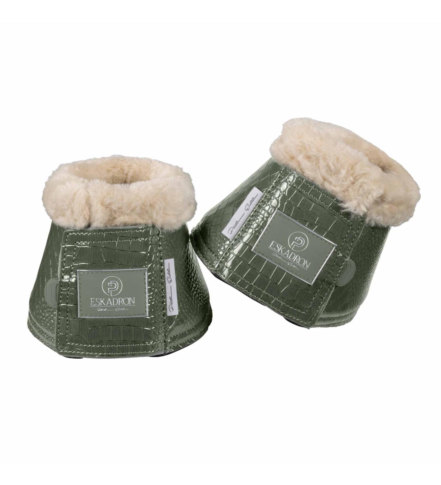 Eskadron Platinum Bell Boots Jumping Boots Croco FAUXFUR 1 Pair ashgreen S