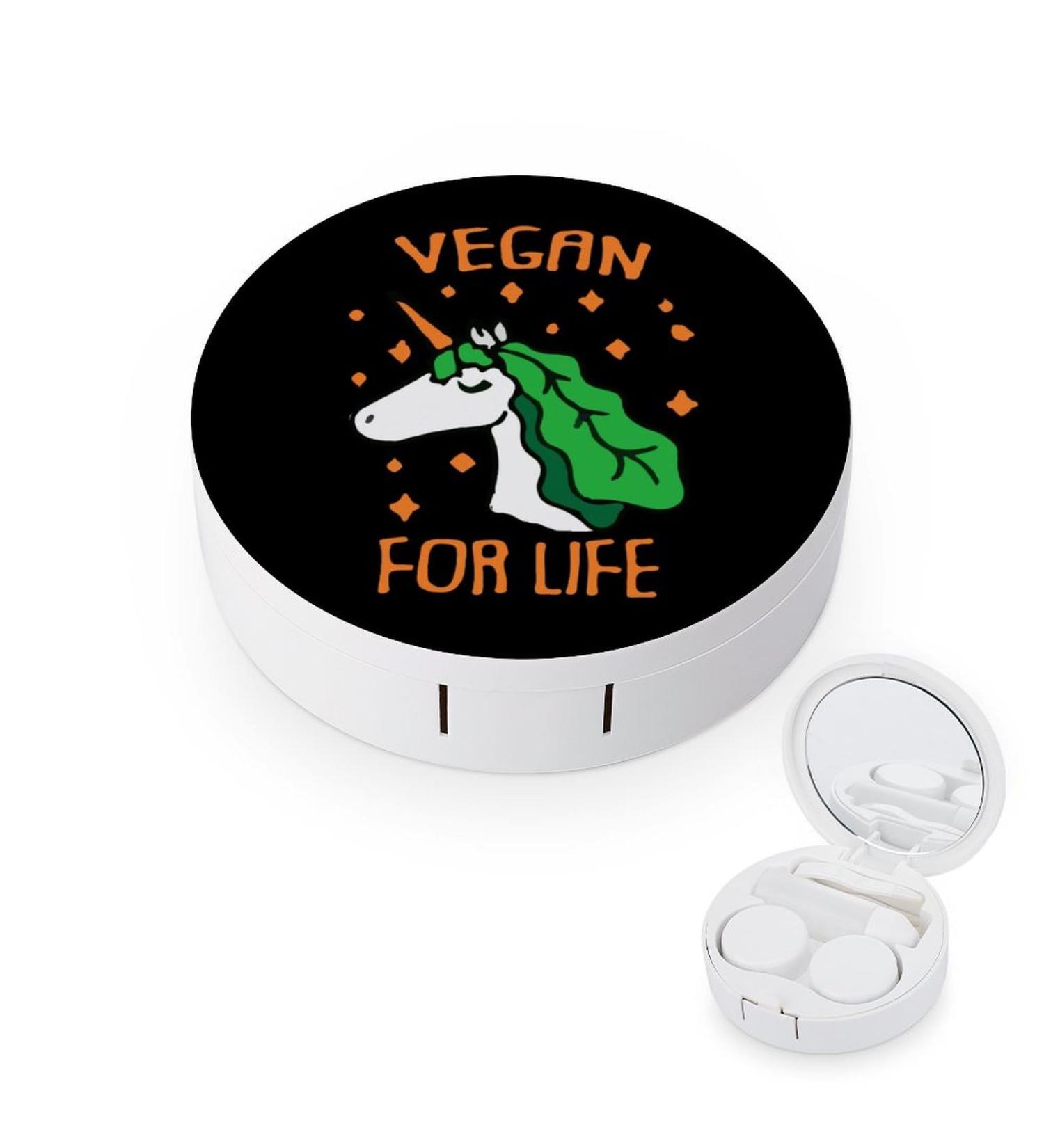 Vegan Unicorn Contact Lens Travel Kit Portable Cute Contact Box with Mirror for Daily Outdoor - Buy Online on SooperMarket.com