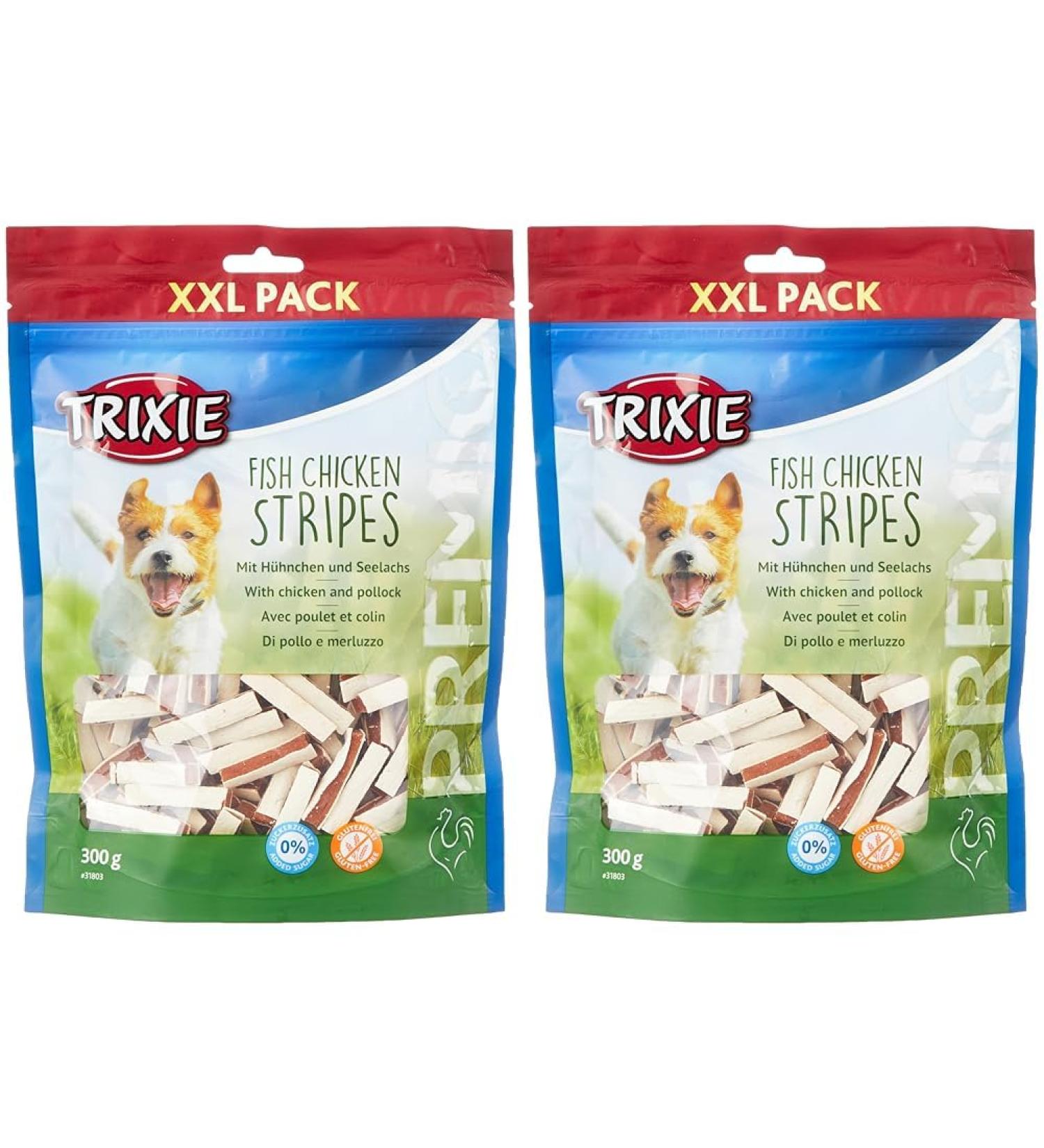 Buy TRIXIE Premio Stripes Chicken & Pollock 300g (Pack of 2) - Premium Treats for Dogs | International Shipping Available - Buy Online on SooperMarket.com