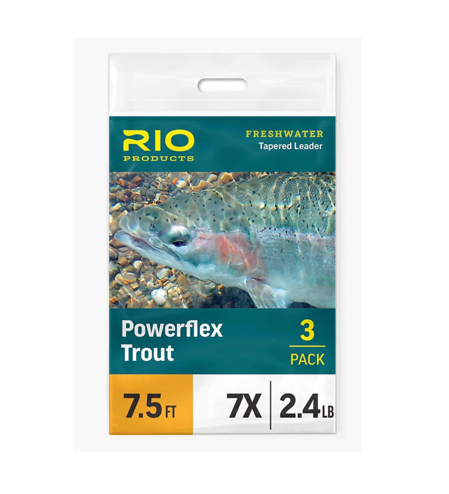Rio Powerflex Trout Fly Fishing Leaders 7.5ft - 3X - 6 Pack | Premium Quality Leaders for Fly Fishing - Buy Online on SooperMarket.com