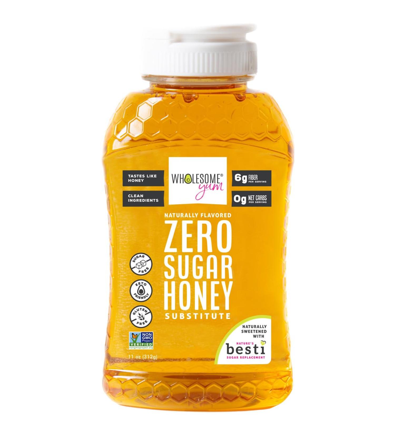 Wholesome Yum Zero Sugar Honey Substitute - Keto Friendly with Monk Fruit & Allulose | 11 oz Bottle - Buy Online on SooperMarket.com