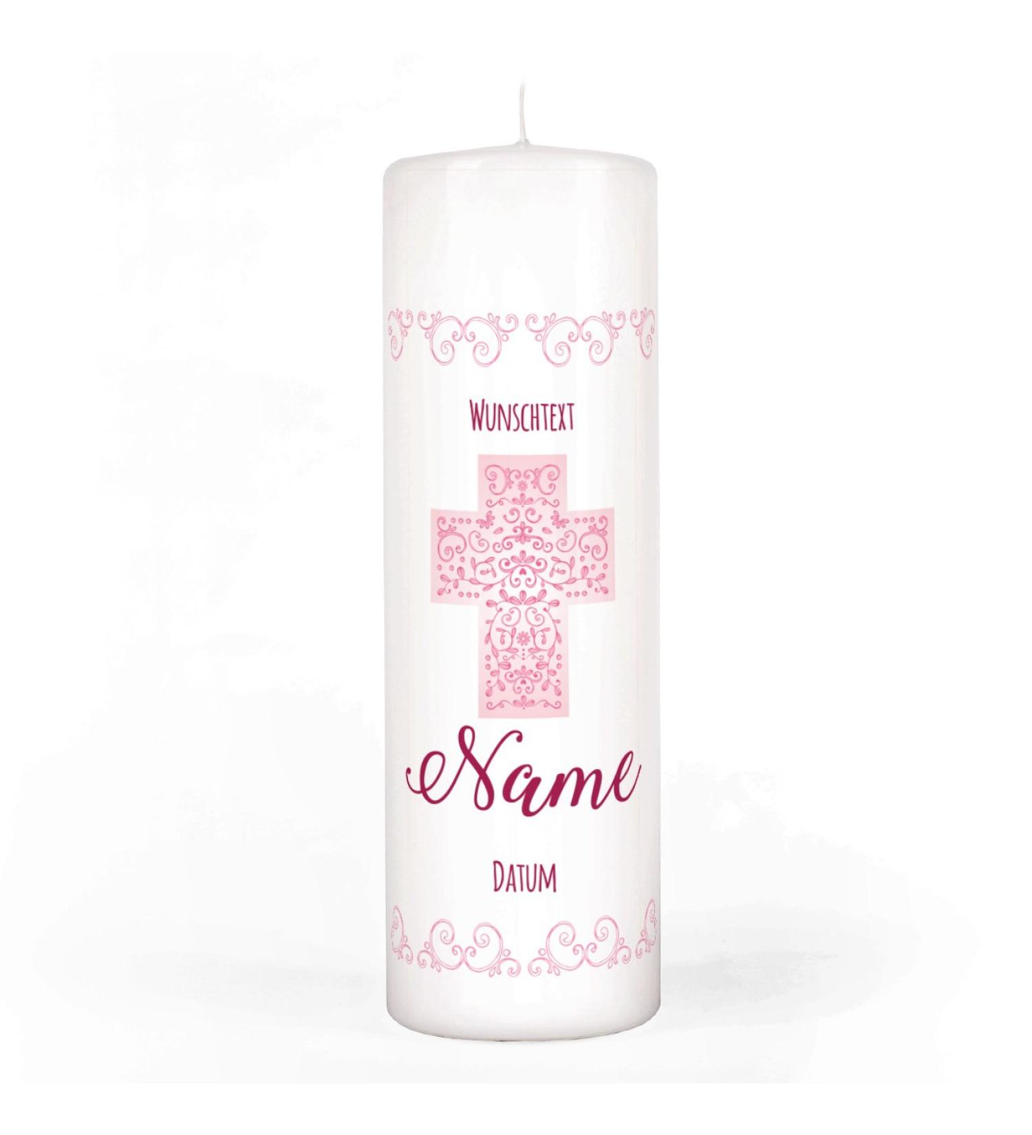 Personalized Striefchen Candle for Baptism Communion & Confirmation - Custom Name & Date for Girls - Buy Online on SooperMarket.com
