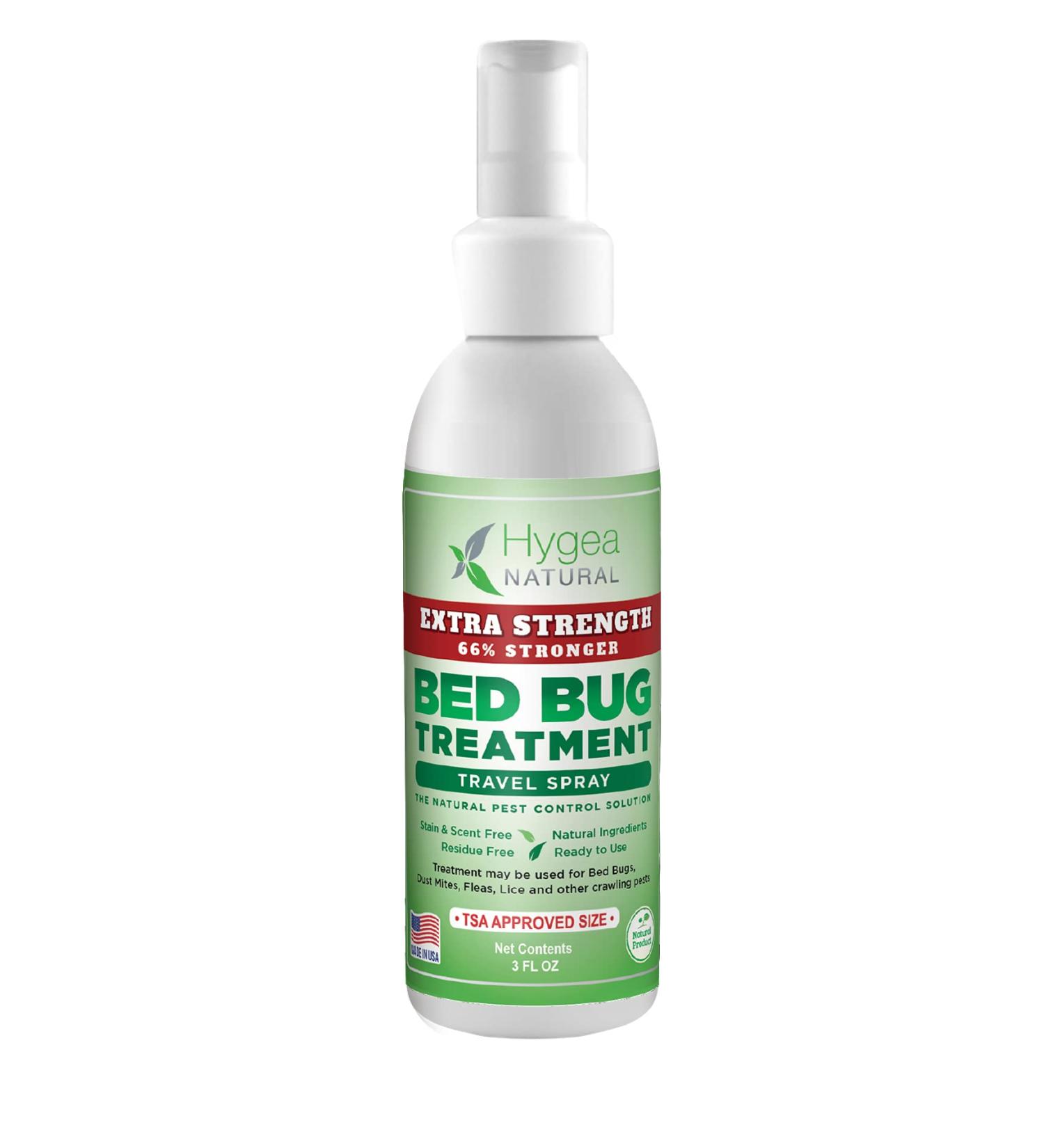 Hygea Natural Extra Strength Bed Bug Travel Spray 3 oz - TSA Approved - Fast Acting Protection for Hotels, Suitcase, Backpacks - Child & Pet Safe - Non-Toxic & Odorless - 1 Count - Buy Online on SooperMarket.com