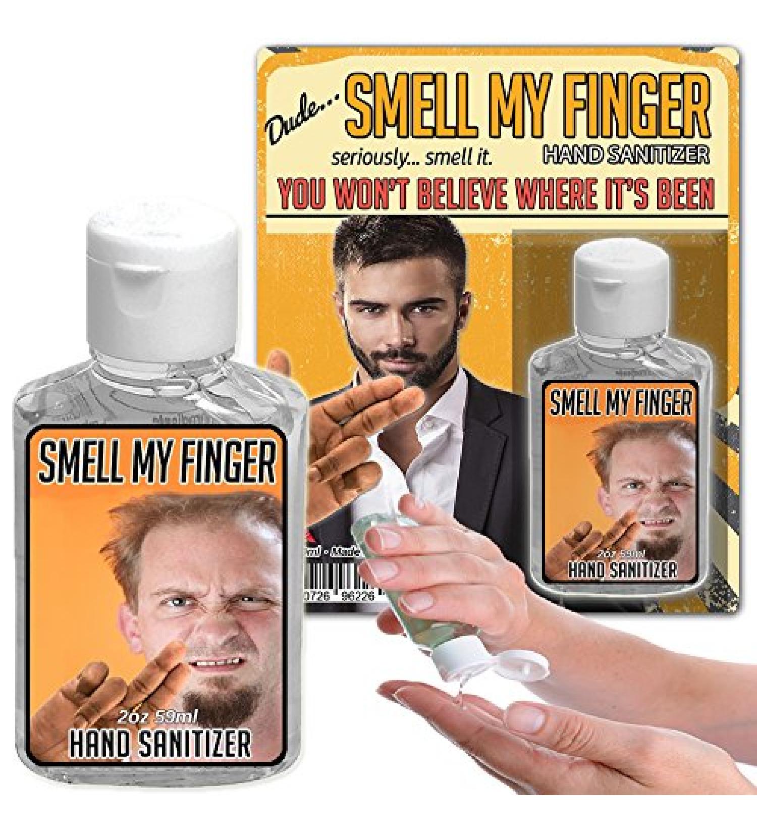 Gears Out Smell My Finger Hand Sanitizer Gel  2 oz bottle  Funny Stocking Stuffers  Gag Gifts for Men  Dude Gift  Sanitizers for Guys - Sanitizer