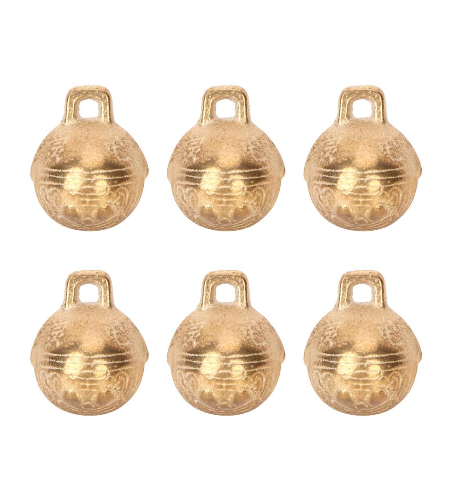 6PCS 1.3inch Vintage Bronze Jingle Bells for Holiday Christmas Decoration and DIY Crafts - Antique Copper Bell for Dog Cat Pet Home Door Decor - Gold Brass Bell - Buy Online on SooperMarket.com