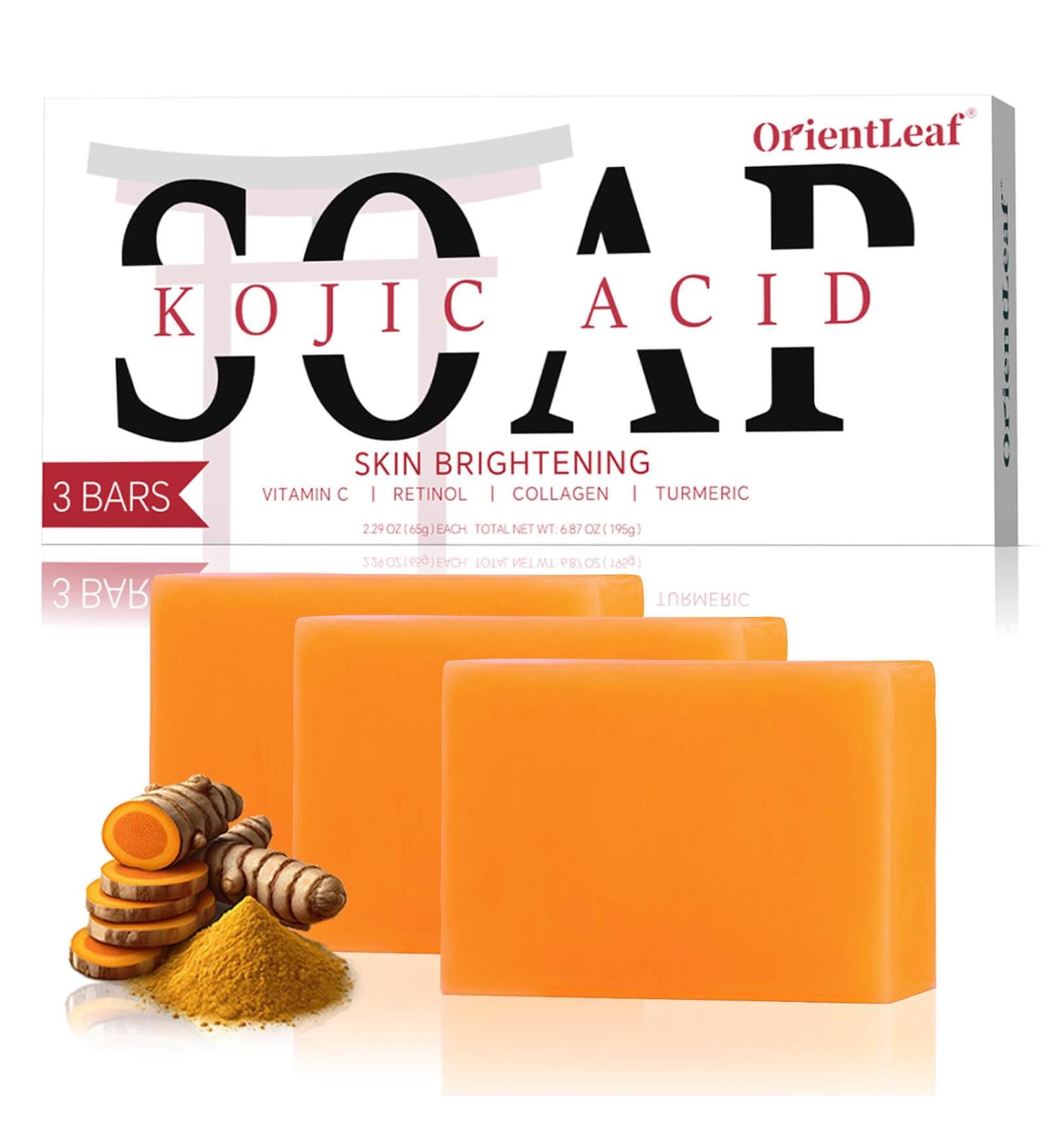 Buy Kojic Acid & Turmeric Soap Bar - Fresh Citrus Scent Vitamin C Shea Butter - Gentle Face & Body Cleanser (3 Pack) - International Shipping Available - Buy Online on SooperMarket.com
