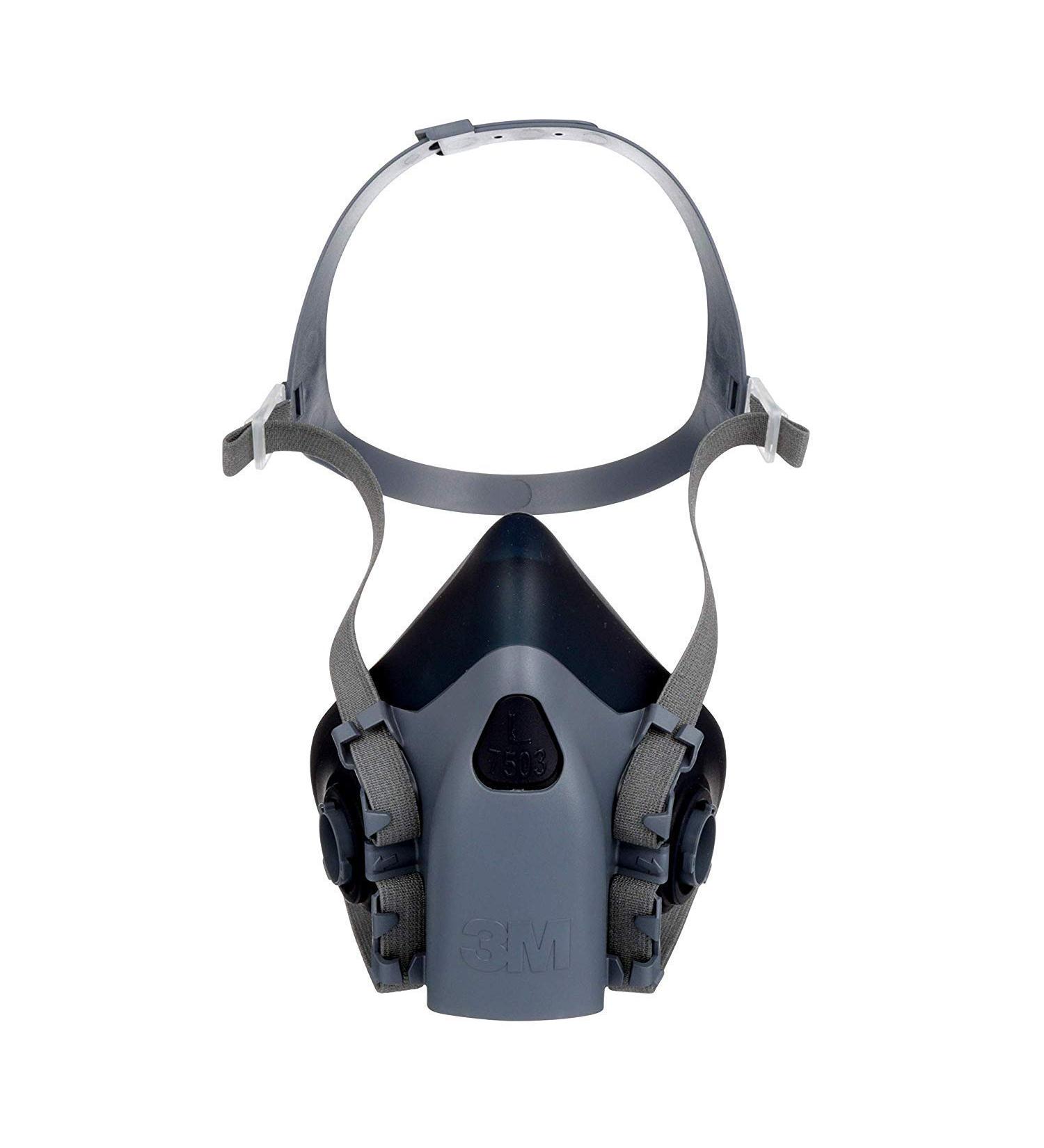 3M Reusable Respirator Half Face Piece 7503 - Large Size | Compatible with Bayonet Cartridges/Filters | Ideal for Gases, Vapors, and Dust (Cartridges/Filters Not Included) - Buy Online on SooperMarket.com