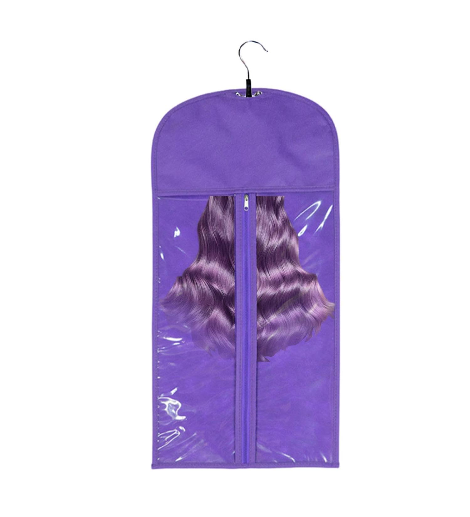 TROONZ Wig Bag with Hanger Hair Extension Storage Hairpieces Storage Holder Hair Extension Storage Bag with Hanger Wig Bag for Travel Women Hair - Buy Online on SooperMarket.com