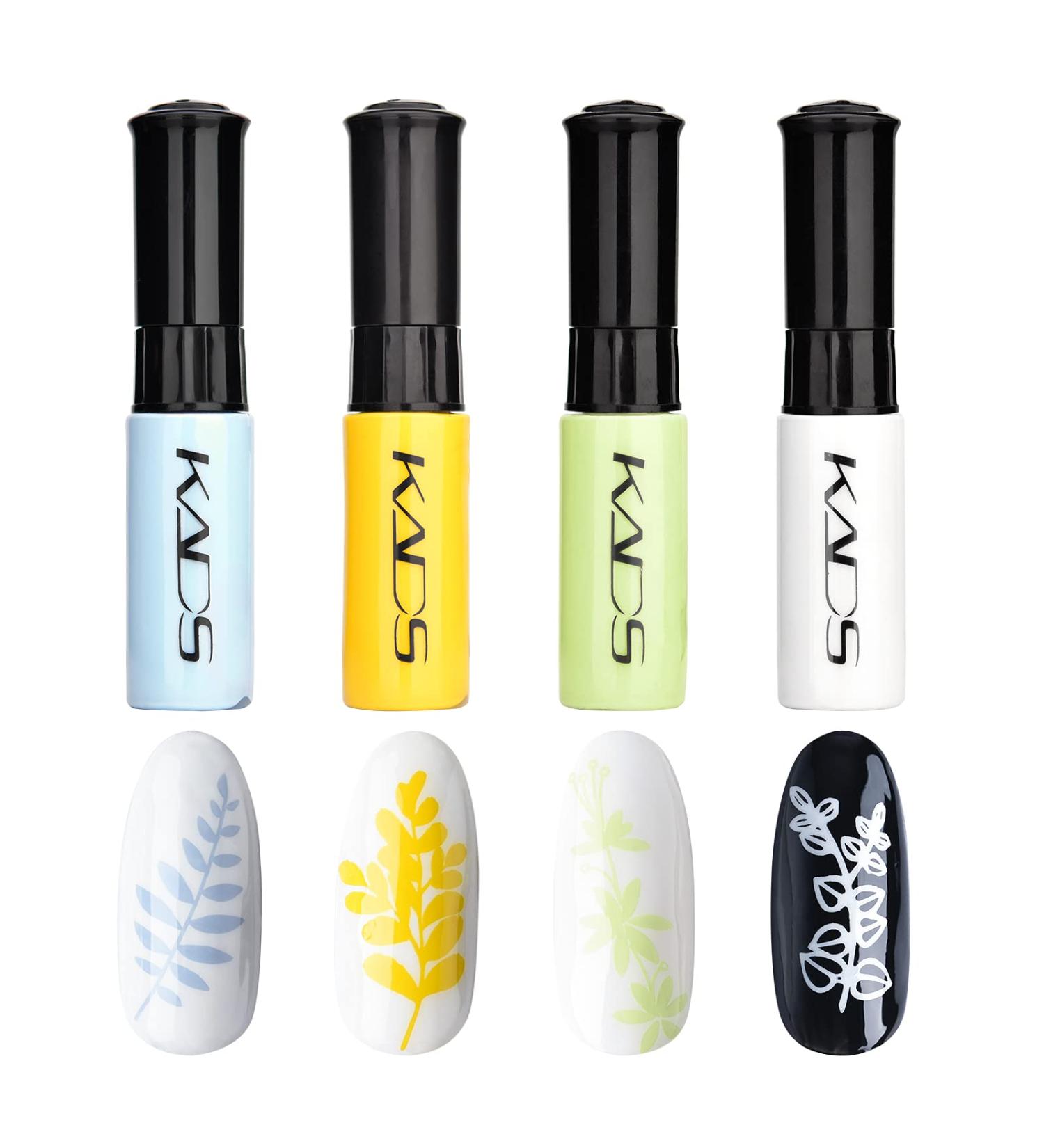 4 Colors Nail Polish Set Stamping Polish Detailed Painting Plastic Bottle Colourful Pigment Nail Art DIY Manicure Design Drawing Tool 10ml (4P-13) - Buy Online on SooperMarket.com