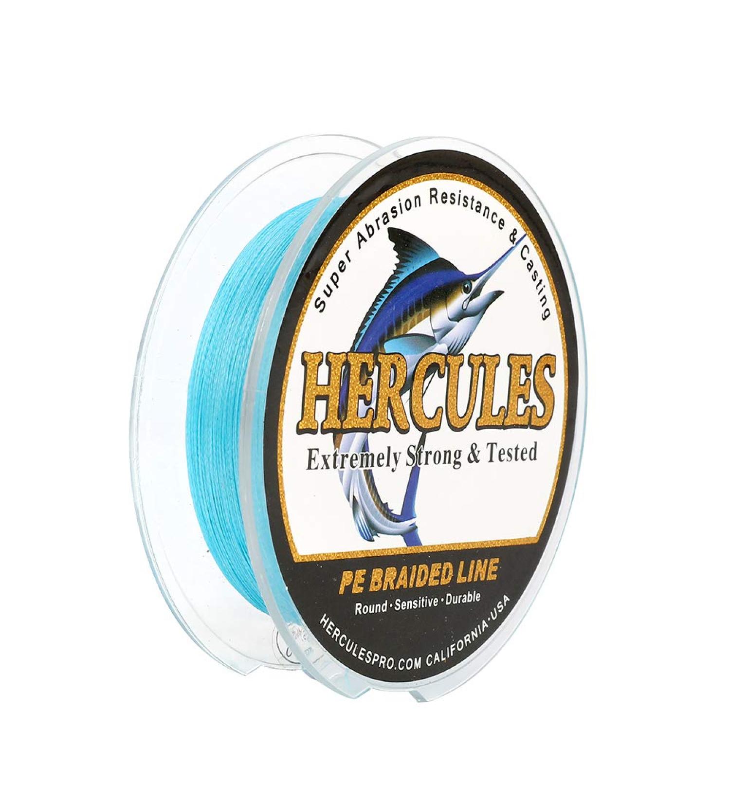 Hercules Super Cast 100m-2000m Braided Fishing Line - 6LB to 100LB Test PE Braid 4 Strands Blue for Saltwater & Freshwater - 15lb/0.16mm/300m (328yds) - Buy Online on SooperMarket.com