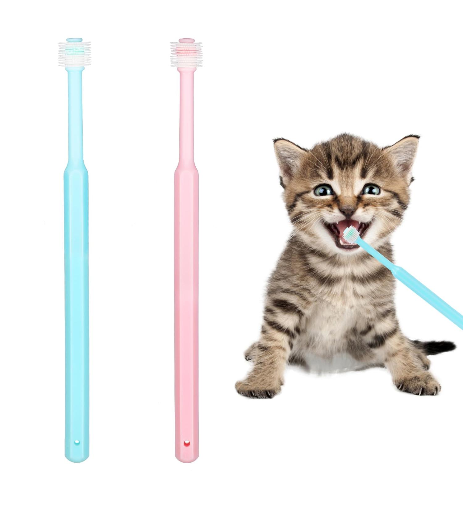 2 Pieces Soft Silicone 360-Degree Dog Toothbrush Set | Dental Care for Pets & Cats | Oral Hygiene Deep Cleaning - Buy Online on SooperMarket.com