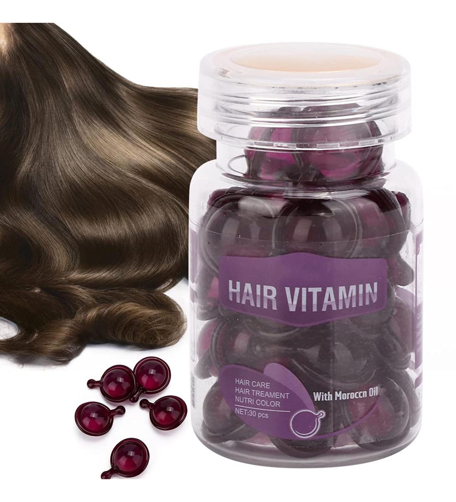 Hair Care Vitamin Capsules Serum - Moisturizing, Anti-Frizz, Repair Damage, Essential Oil Conditioner for Women (Purple) - Buy Online on SooperMarket.com