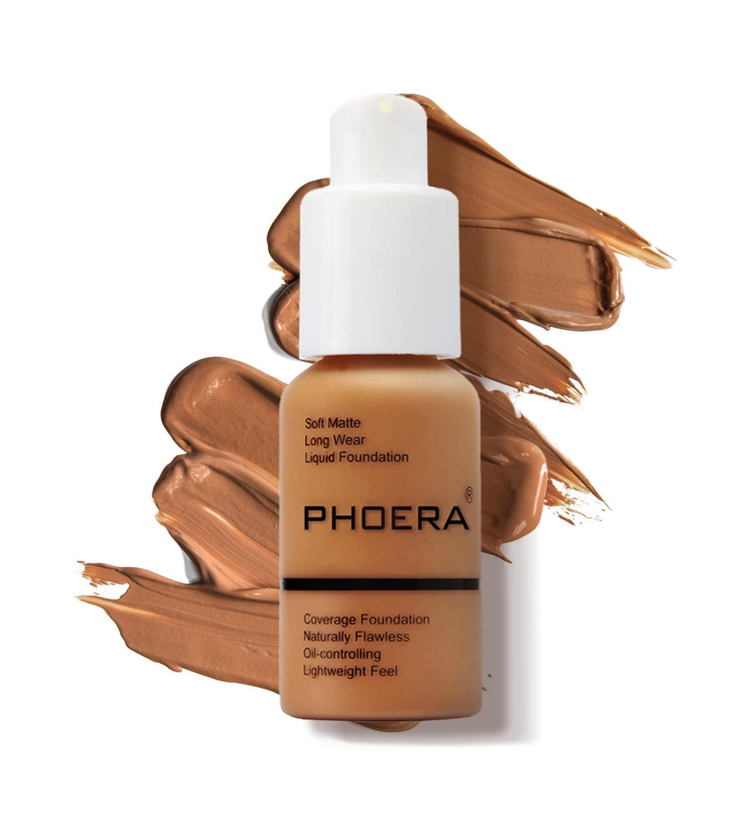 PHOERA Naturally Liquid Full Coverage Foundation - 8 Colors, Oil-Control Concealer | Gift Choice - 108 Tan - Buy Online on SooperMarket.com
