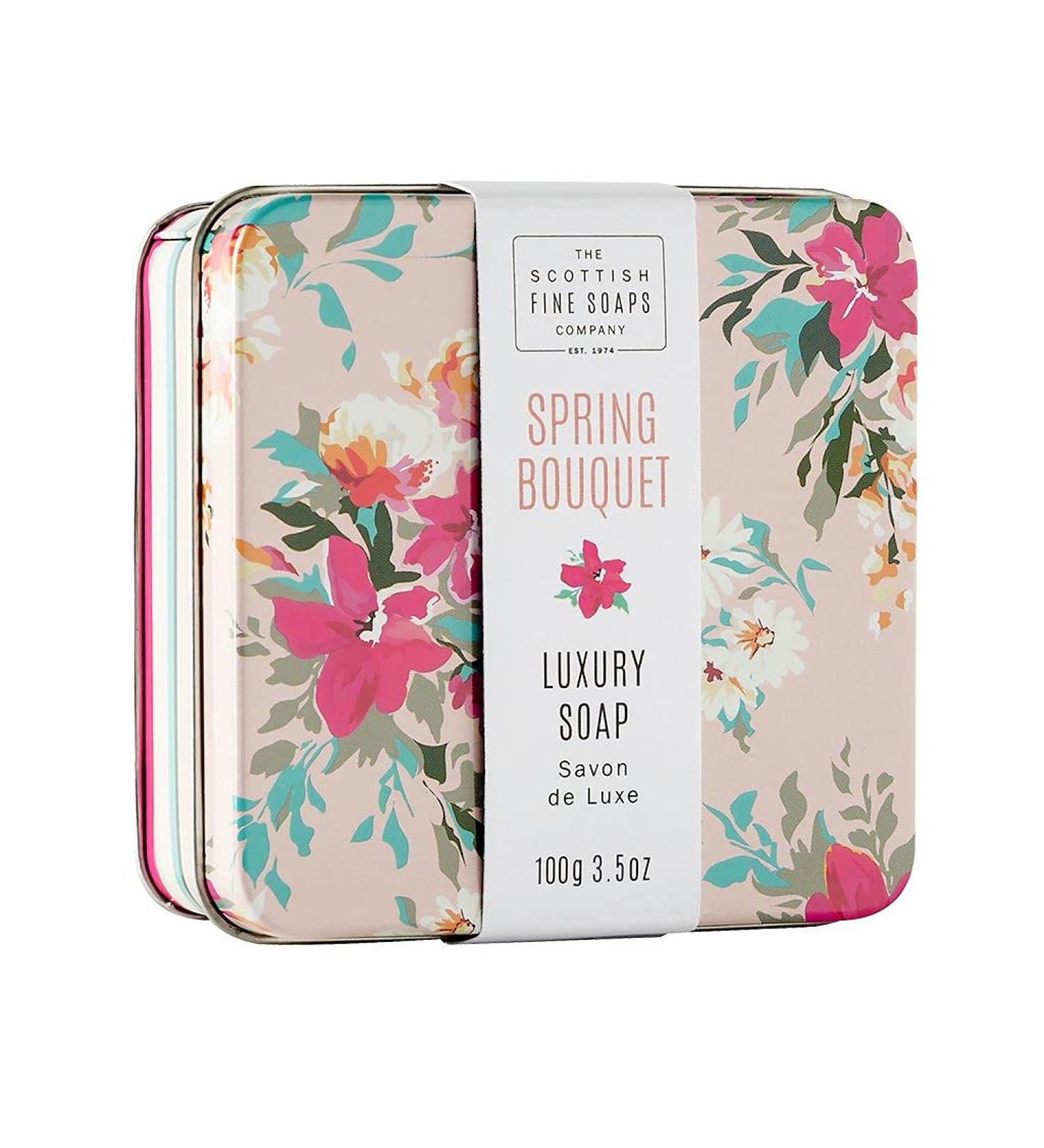 Scottish Soaps Soap In A Tin Floral Spring Bouquet 100g