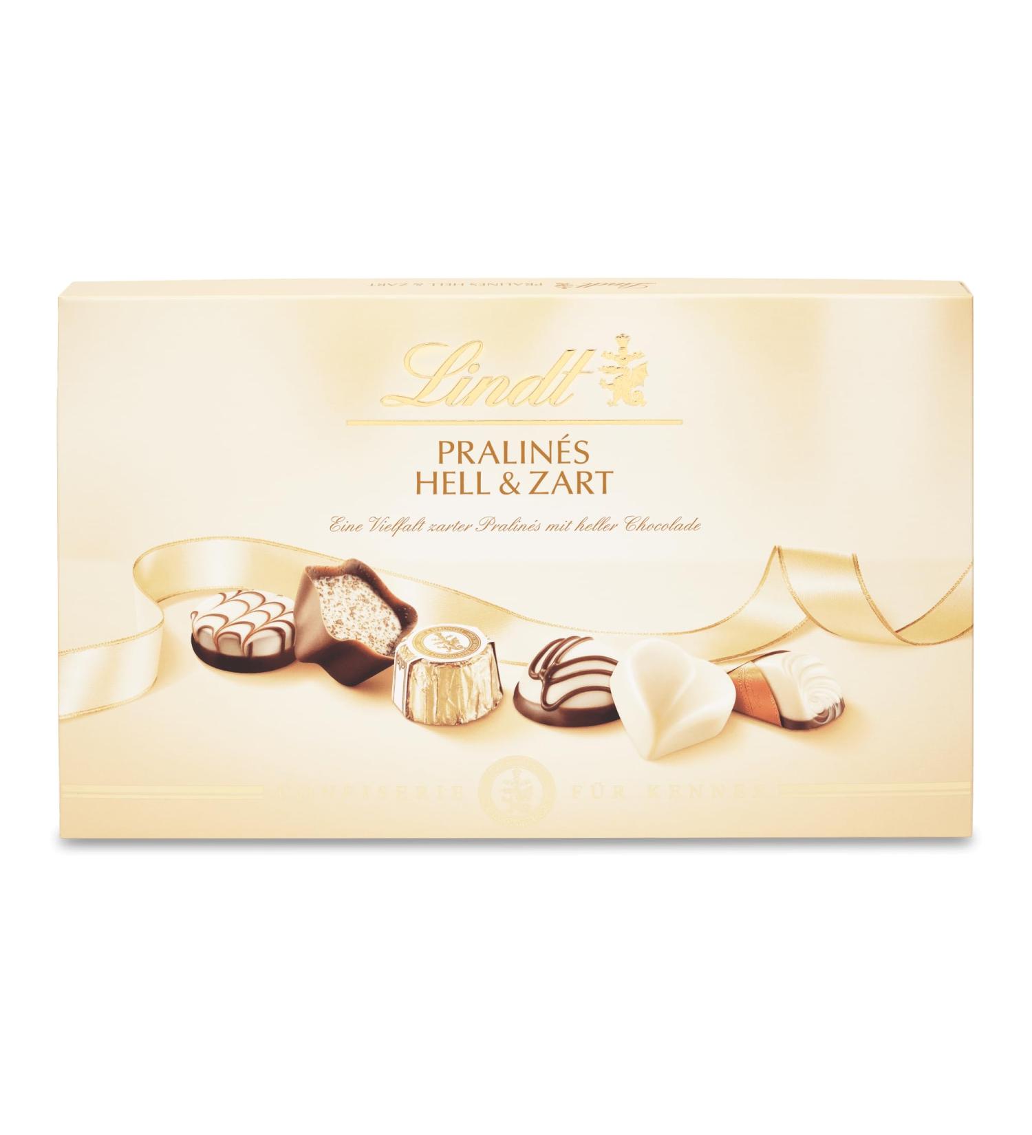 Lindt Chocolate Pralin s Box - 21 Gourmet Chocolates in 7 Varieties | Perfect Chocolate Gift with and without Alcohol | 200g Hell & Tender Pack - Buy Online on SooperMarket.com