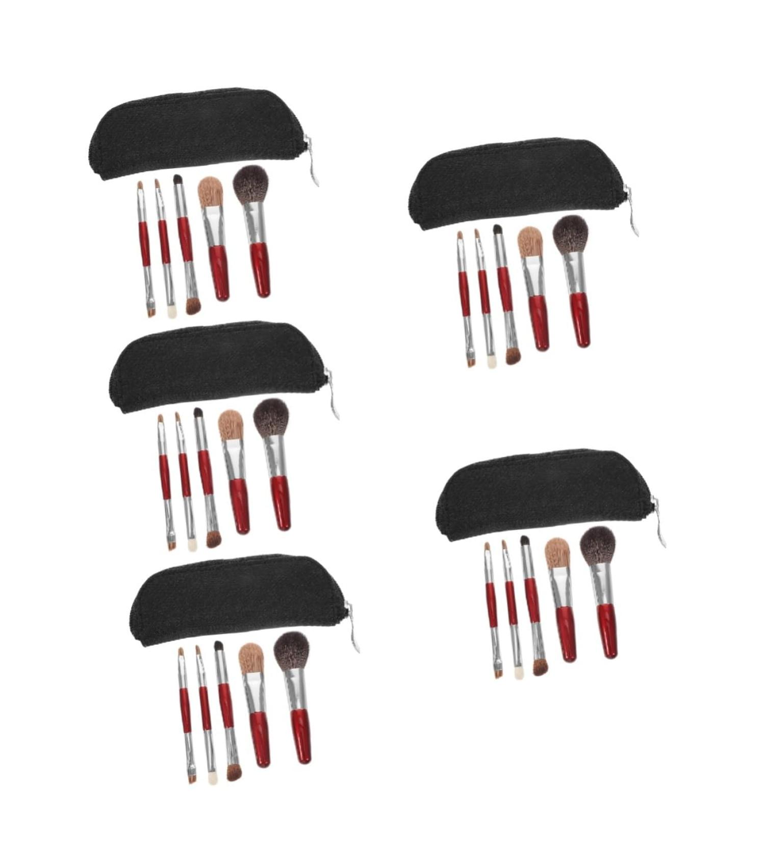 NOLITOY 5 Sets Makeup Brush with Bag - Premium Eyeshadow Blush & Cosmetic Applicators for Flawless Beauty | International Shipping Available - Buy Online on SooperMarket.com