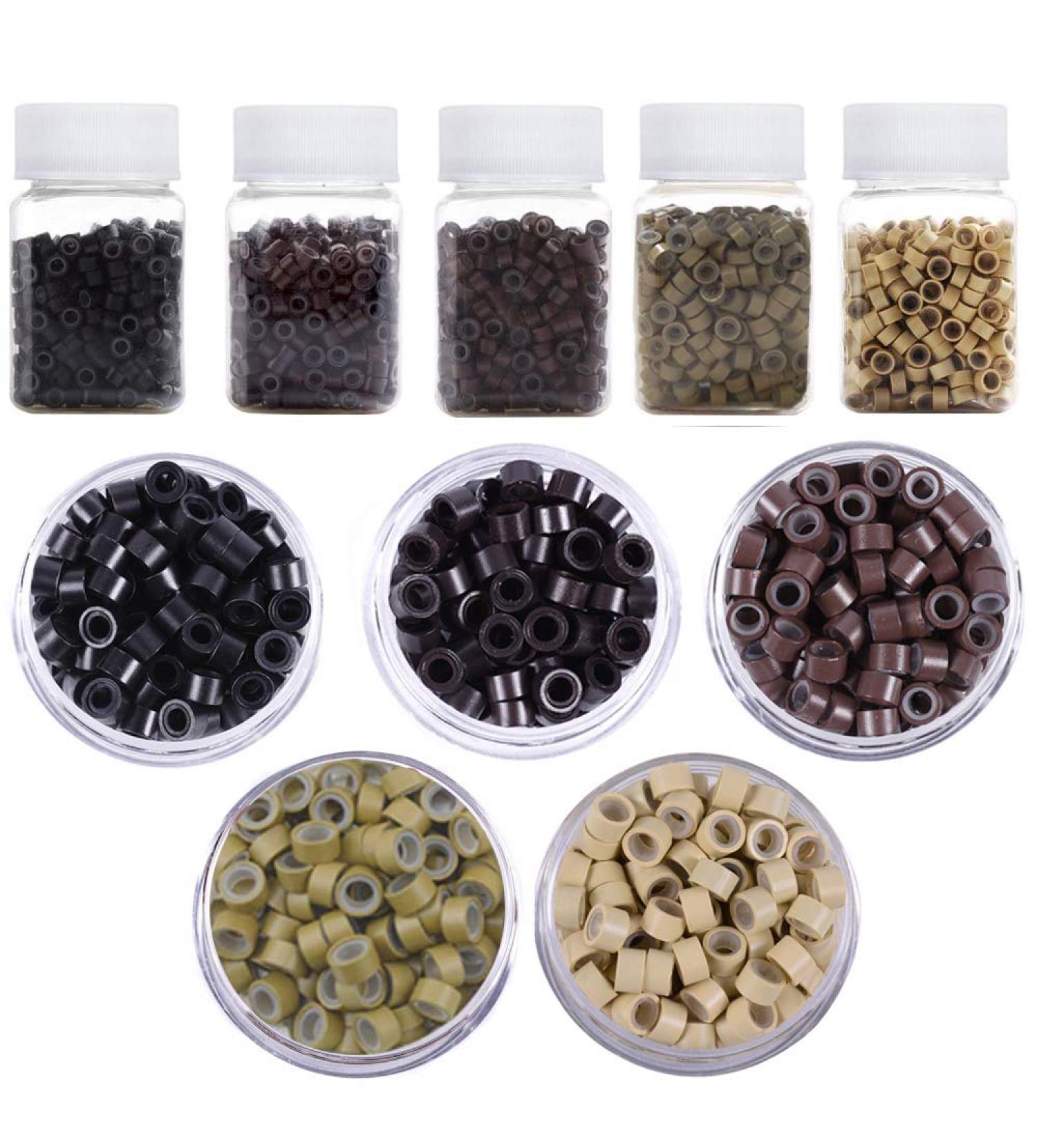 Kalolary 2500PCs Microrings - 5mm Micro Link Rings for Thick Hair Extensions & Professional Hair Experience Tools - International Shipping Available - Buy Online on SooperMarket.com