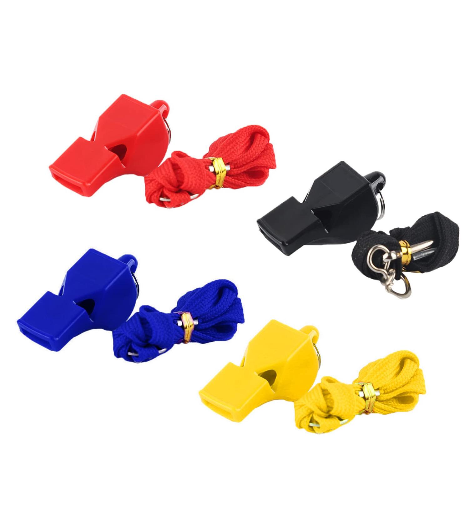 Yoezuo Pipe with Lanyard - 4 Colorful Plastic Whistles for Sports & PE | Football School Activities - Buy Online on SooperMarket.com
