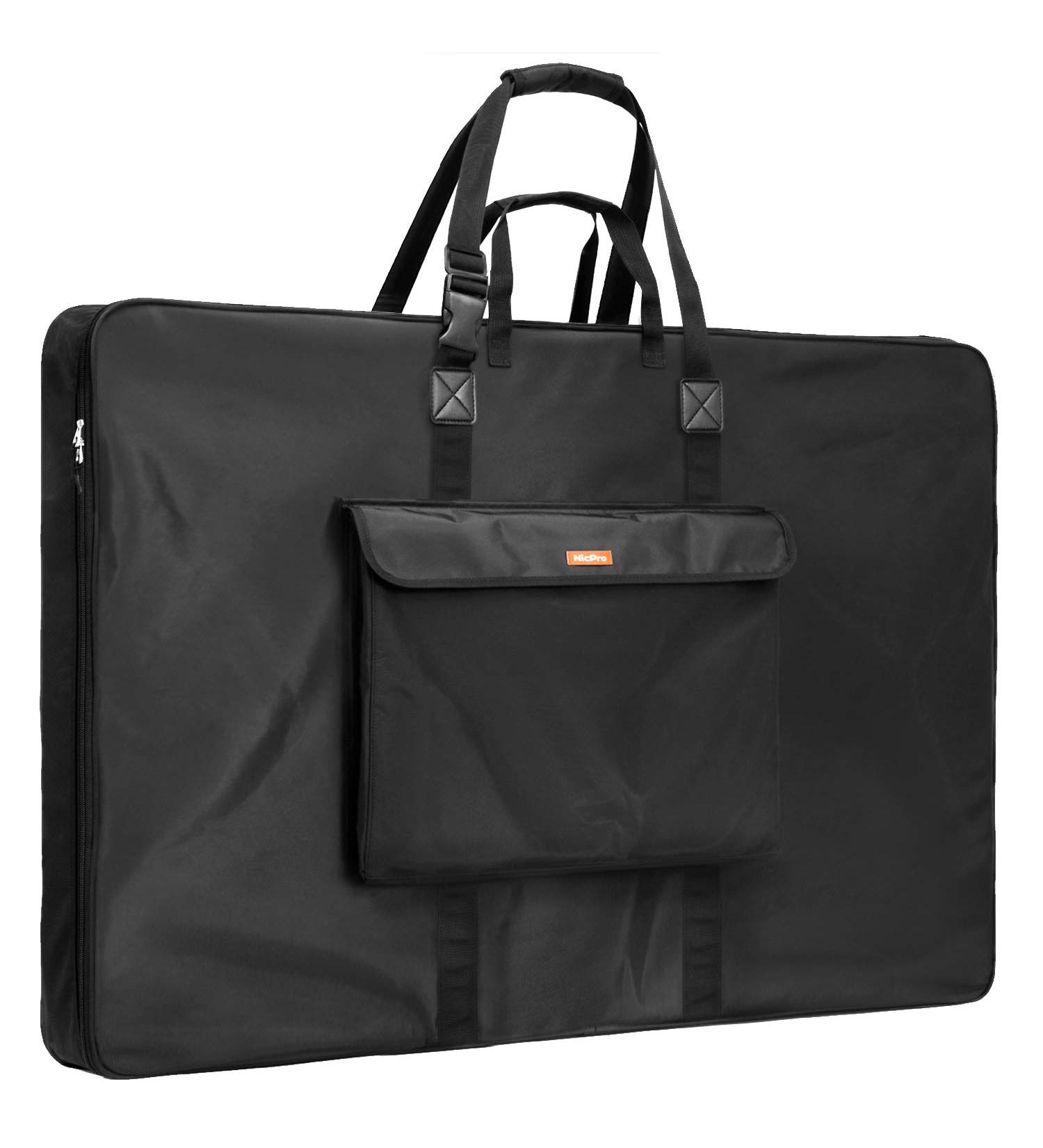 Nicpro Large Art Portfolio Bag 35x43 Inches - Waterproof Nylon Storage Case for Artwork, Sketches, Drawings - Shoulder Strap for Easy Carrying - Ideal for Artists, Photographers, and Designers - Buy Online on SooperMarket.com