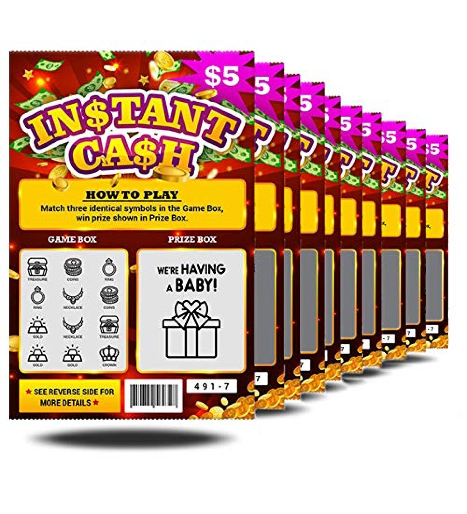 Pregnancy Announcement Lottery Scratch-Off Tickets - 10 Pack | Authentic 4x6 Design for Baby Announcements | Great for Grandparents Future Dad & Friends - Buy Online on SooperMarket.com