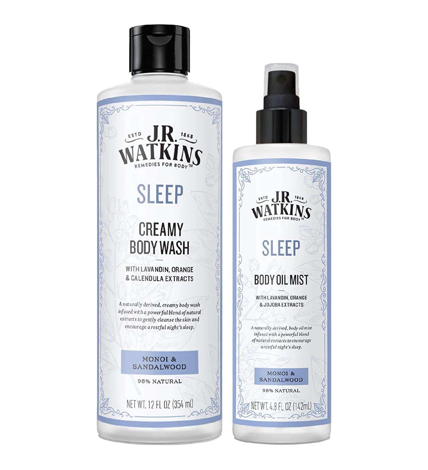J.R. Watkins Sweet Dreams Gift Set Kit  SLEEP Creamy Body Wash & SLEEP Body Oil Mist