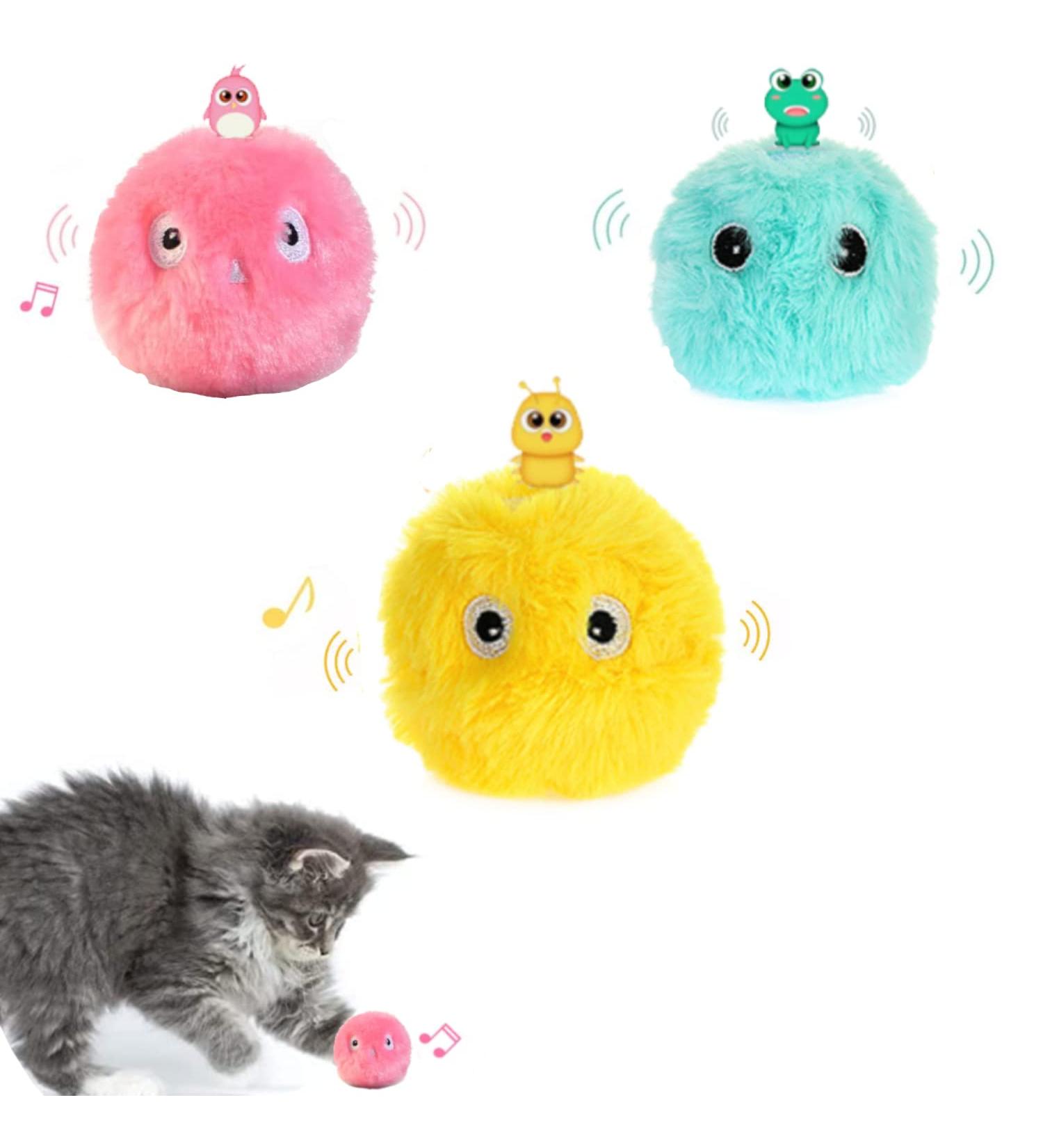 PUPPBUDD 3 Cat Toys with Catnip - Interactive Electric Cat Balls with Sound | Fun Play Set for Cats - Buy Online on SooperMarket.com
