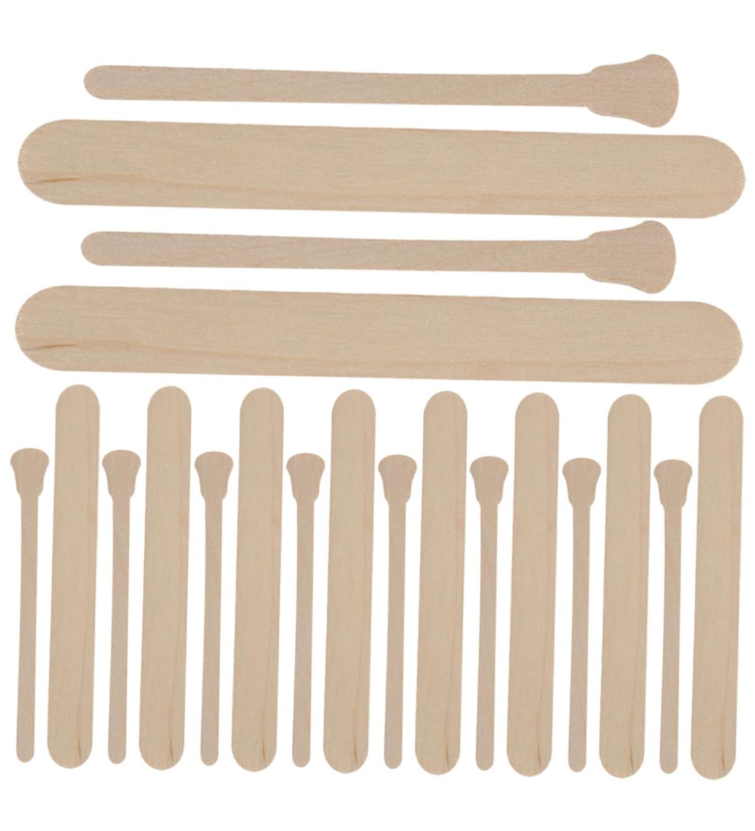 Magiclulu Waxed Wooden Sticks - 100 Pack Hair Removal Spatula & Kids Tinker Set | Practical Wax Applicator for Home Use - Buy Online on SooperMarket.com
