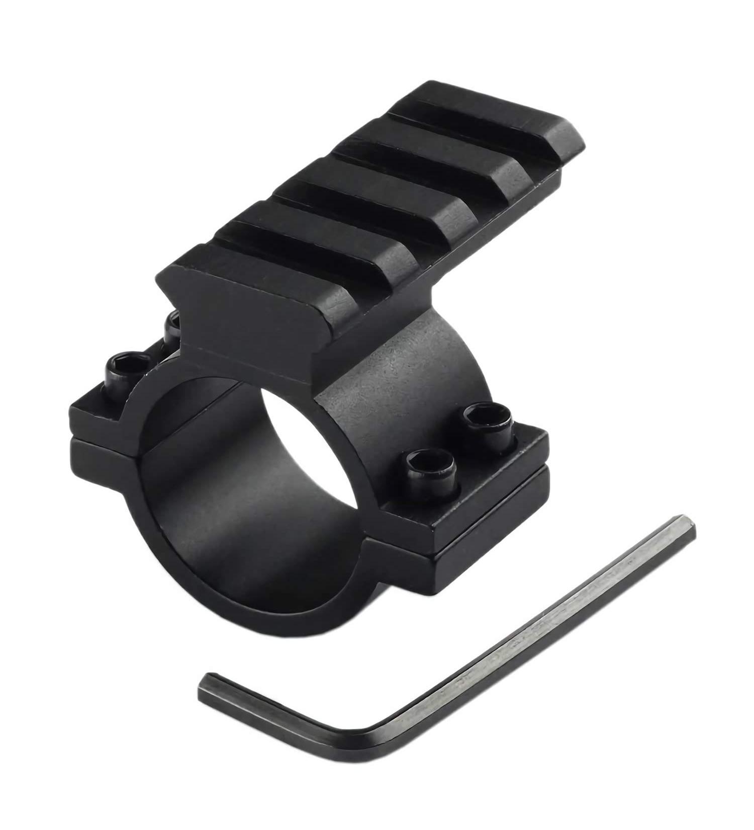 Higoo 1-Inch Scope Ring Adaptor with Picatinny/Weaver Rail Mount - Tactical Barrel Clamp for Scope Flashlight Laser Sight - Buy Online on SooperMarket.com
