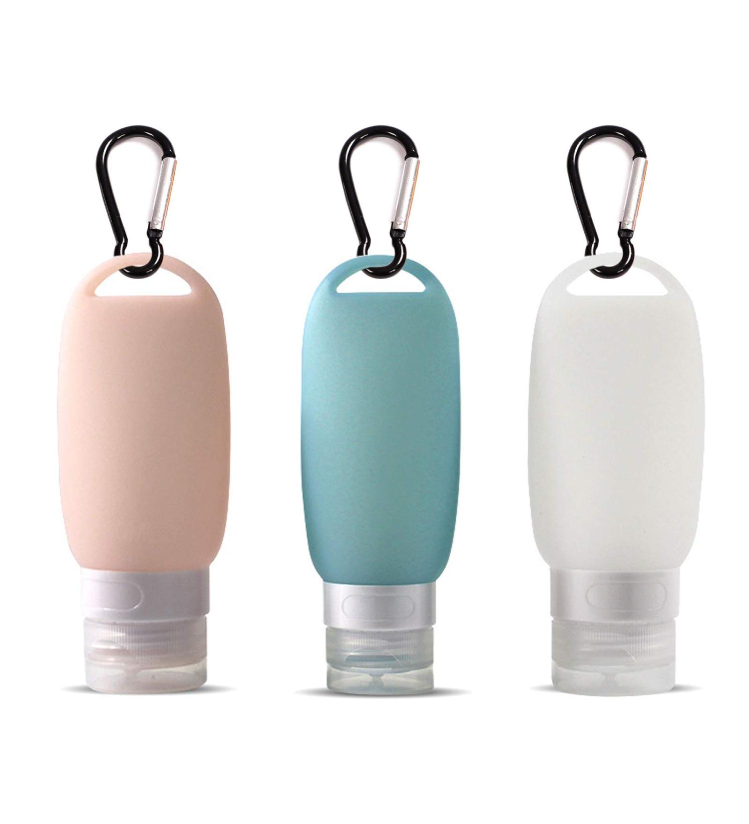 Buy Besylo Silicone Travel Bottles - 3 Pack (60ml) with Carabiners for Travel Outdoor Activities & School - Multicolored - Buy Online on SooperMarket.com