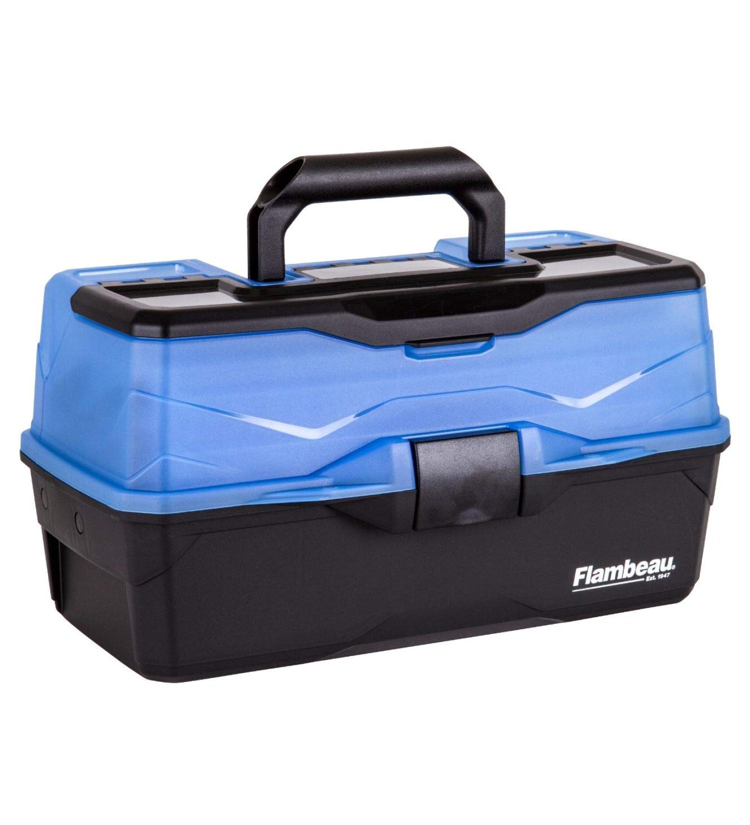 Flambeau Outdoors 6383FB 3-Tray Classic Tackle Box - Portable Organizer Frost Blue/Black - Buy Online on SooperMarket.com