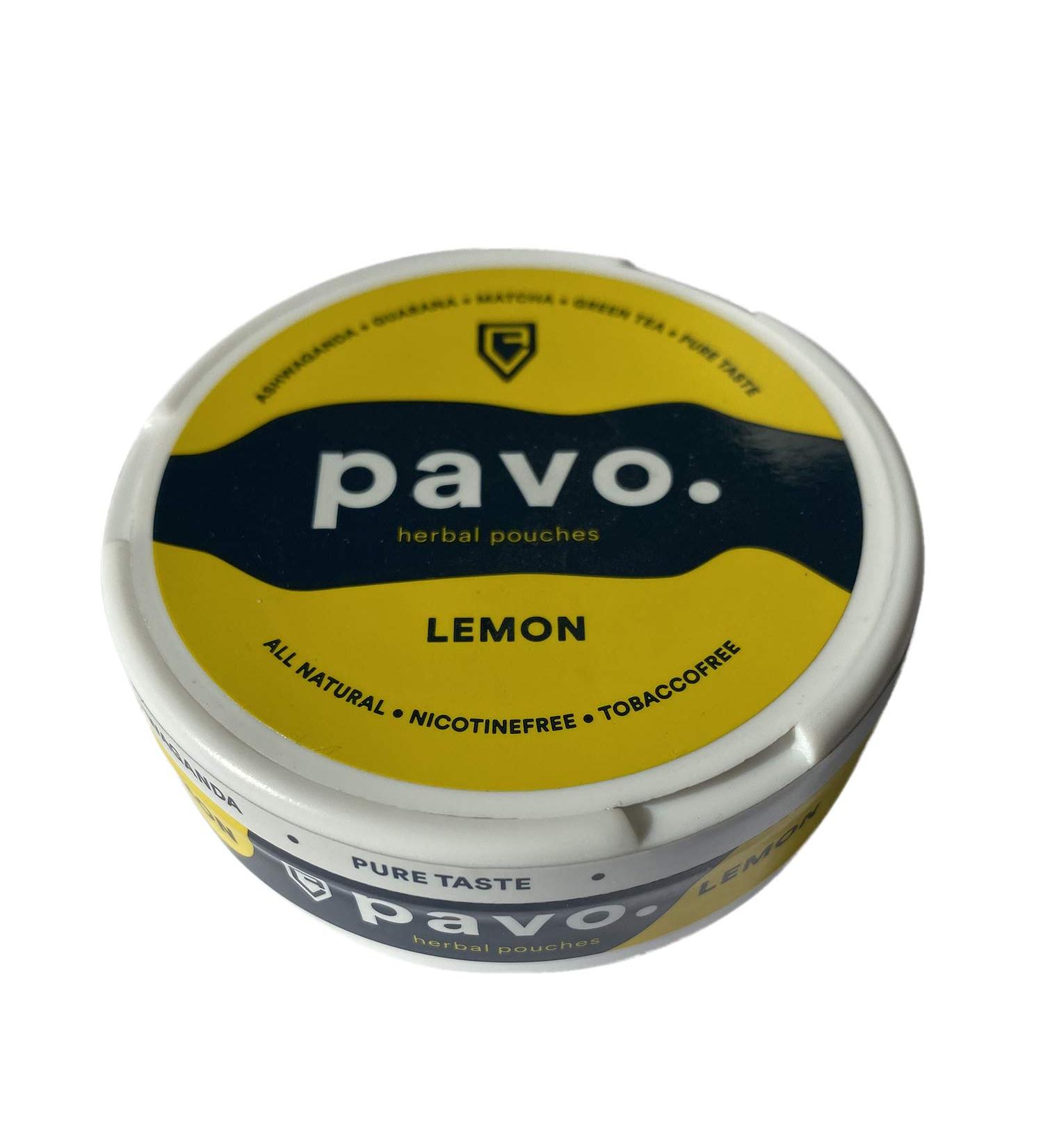 Pavo- Matcha Herbal Energy Pouch Lemon Herbal Pouch Nicotine Free Tobacco Dip Replacement