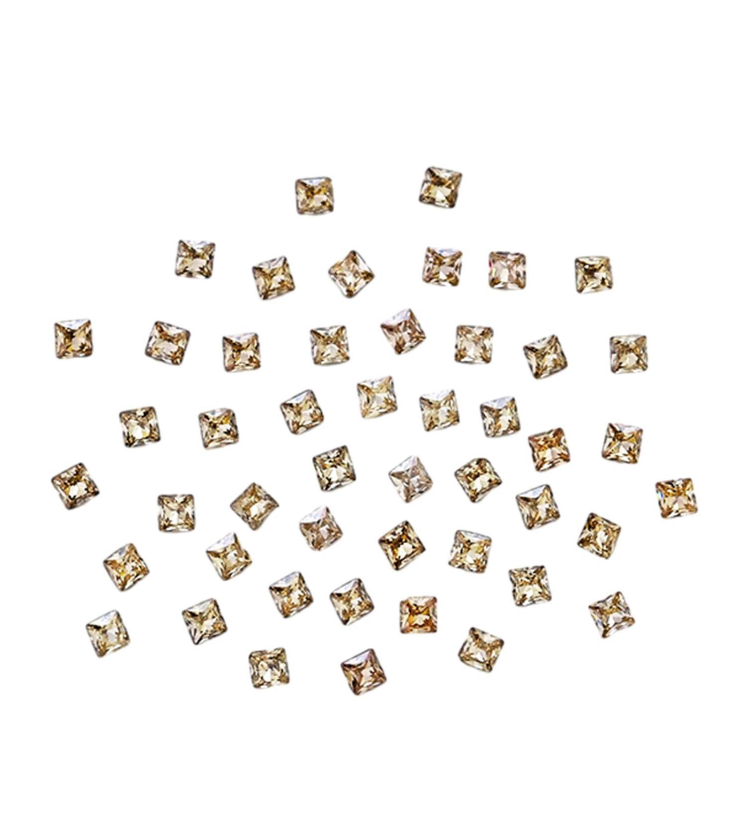 Unique Square Pointed Bottom Rhinestones For Nail Decoration Eye Catching Nail Accessories Square Pointed Bottom Rhinestones champagne Small - Buy Online on SooperMarket.com