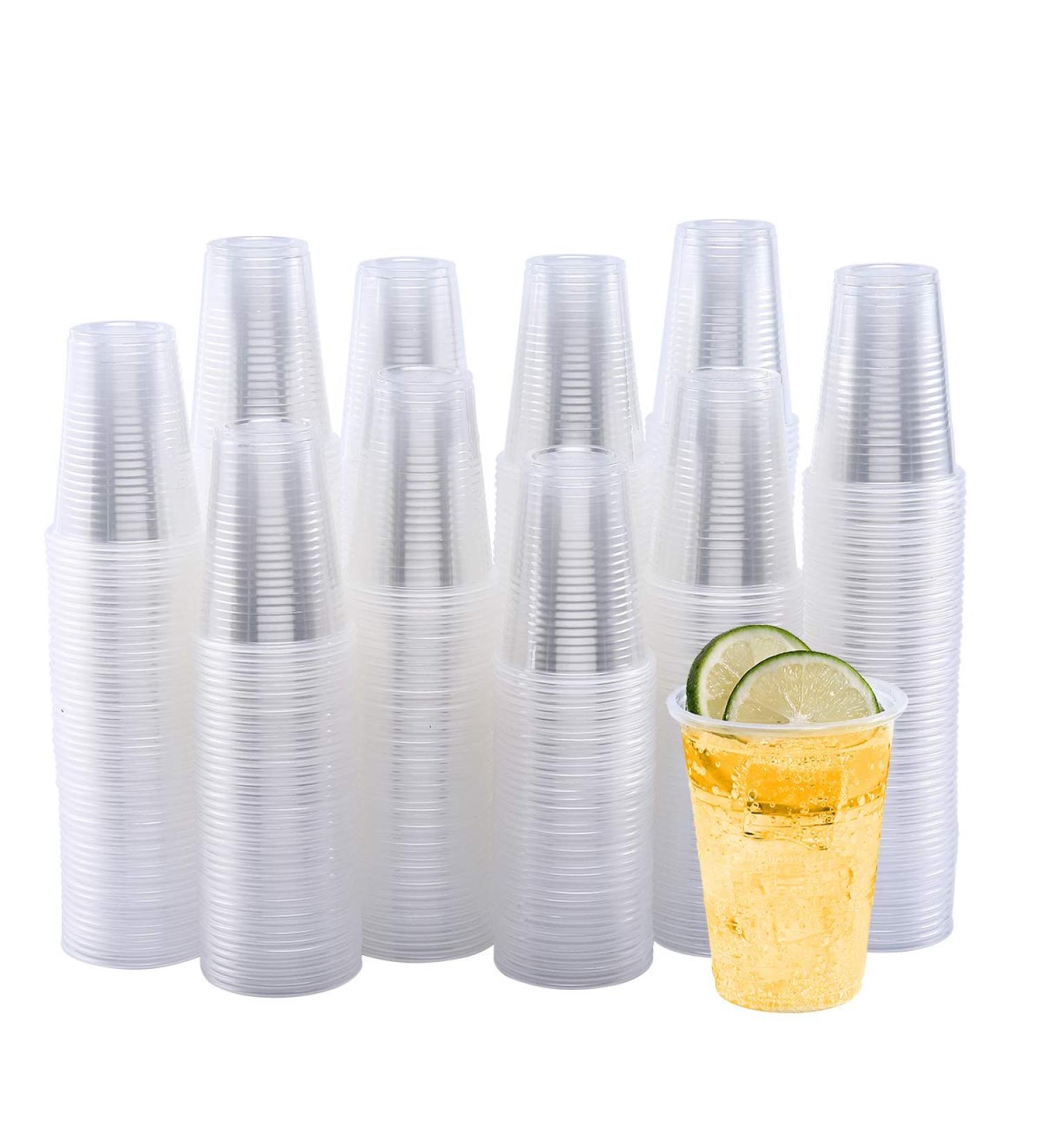 Turbo Bee 500Pack 9 OZ Clear Plastic Cups Cold Party Drinking Cups Transparent Plastic Cups Bulk Disposable Cups for Wedding Thanksgiving Christmas Party 500pack-9oz - Buy Online on SooperMarket.com