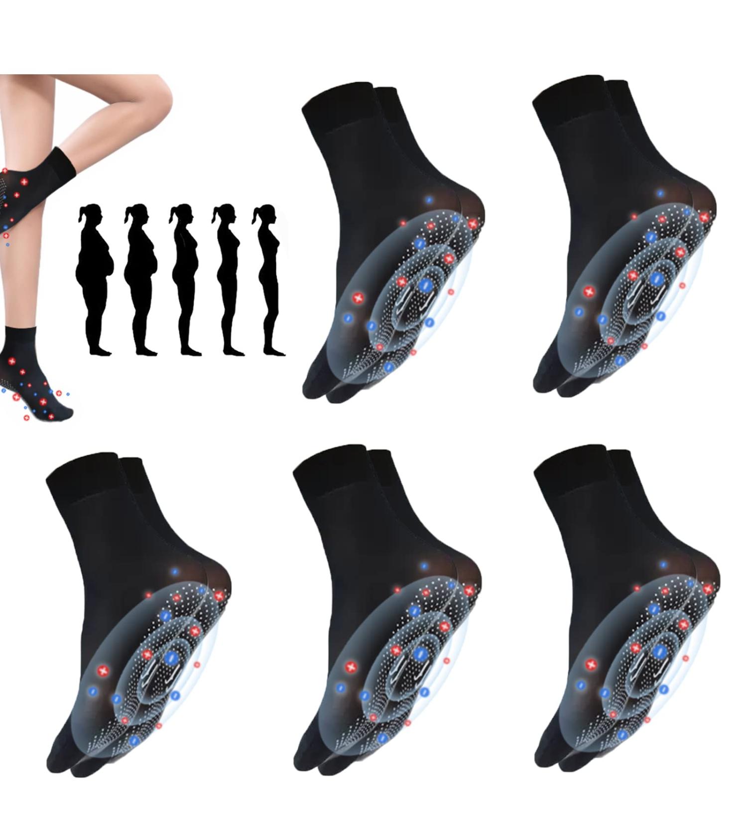 Tourmaline Ionic Body Shaping Stretch Socks - 5 Pairs Black - Buy Online on SooperMarket.com