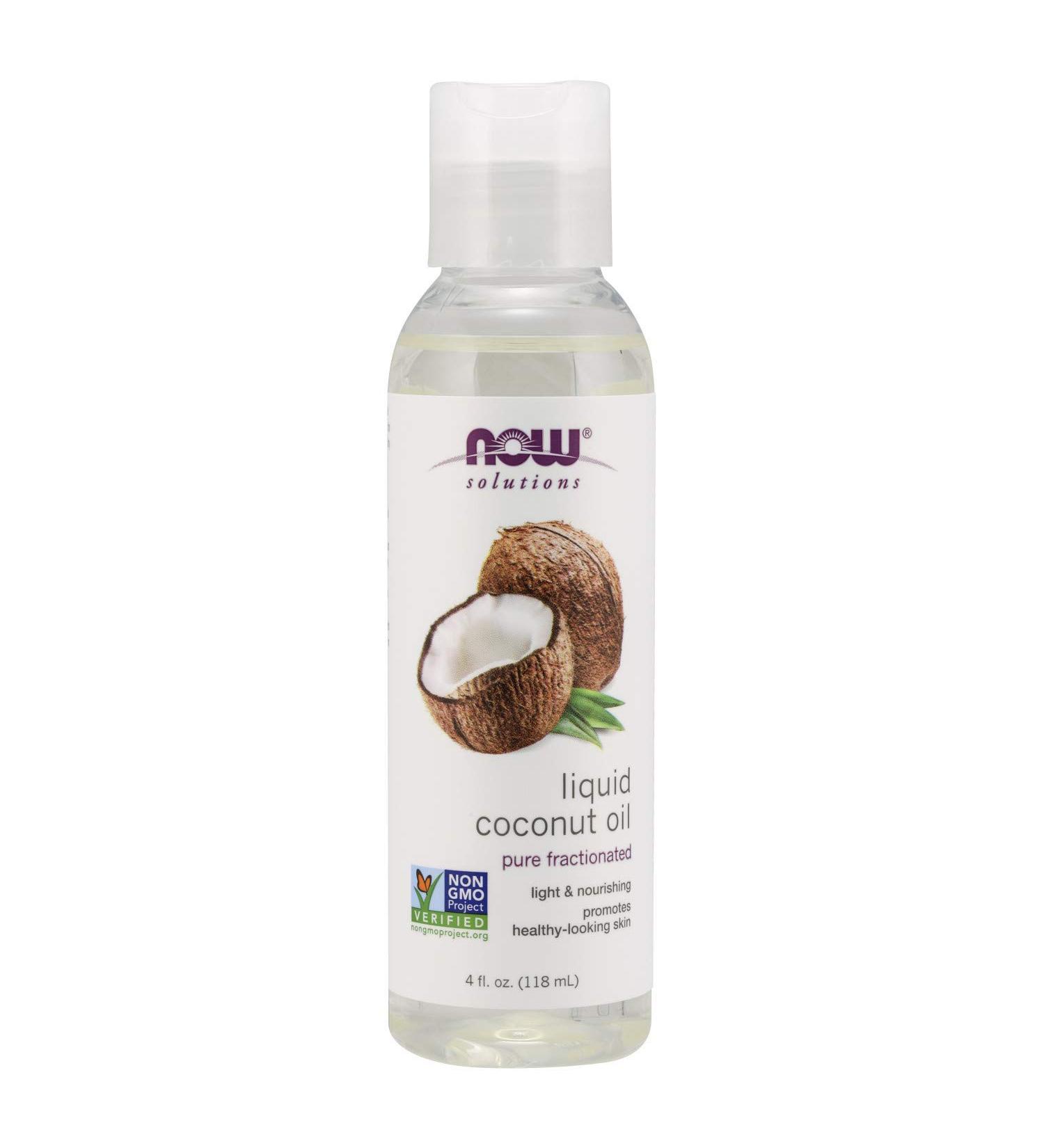 Now Foods Liquid Coconut Oil - Pure Fractionated, 4 fl oz | Premium Skin & Hair Care - Buy Online on SooperMarket.com