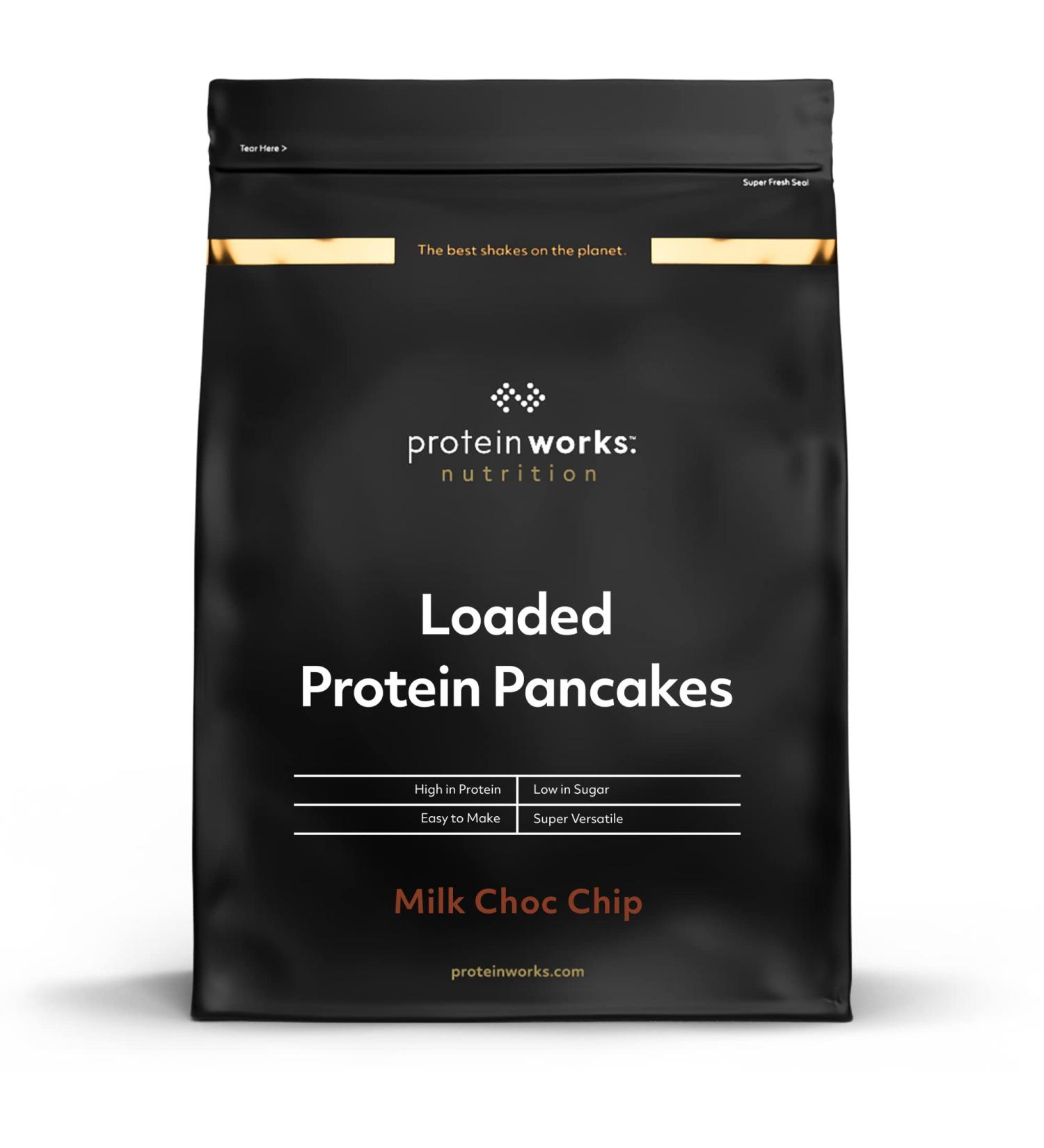 Protein Works Loaded Protein Pancake Mix - High Protein Milk Choc Chip Pancakes 1kg - Buy Online on SooperMarket.com