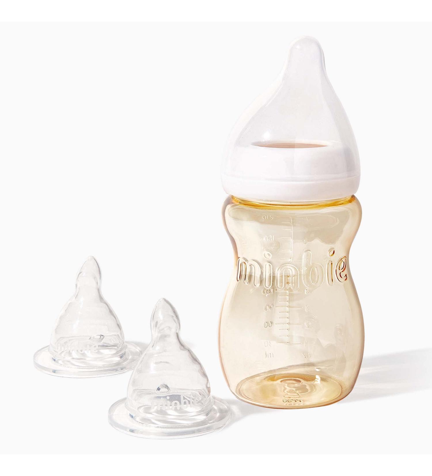 Minbie 3 Month+ BPA-Free Breastfeeding Baby Bottle Kit - For Babies 3 Months and Older - Buy Online on SooperMarket.com