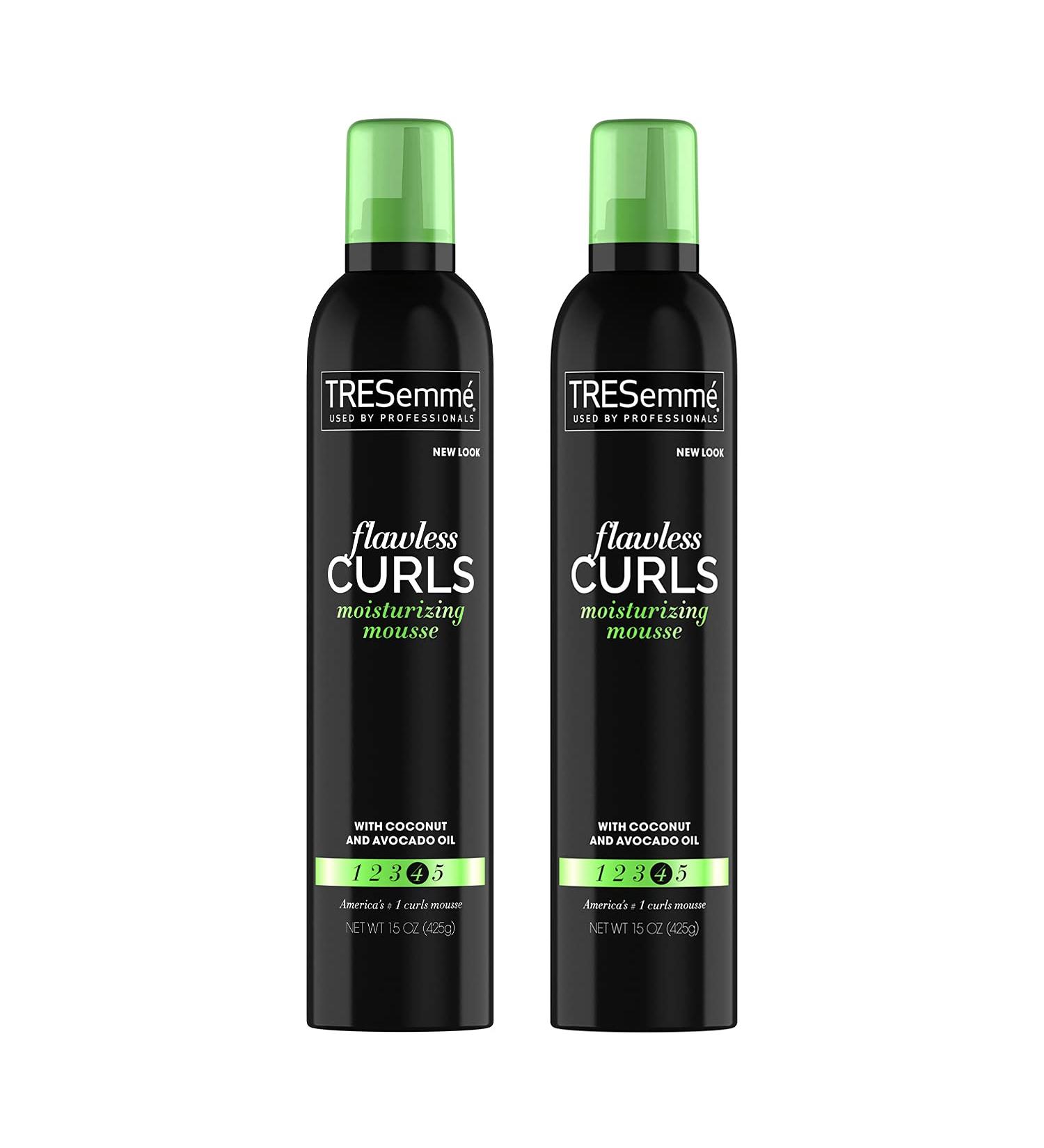 TRESemm Flawless Curls Mousse with Coconut & Avocado Oil - Extra Hold, Lightweight Formula - 2 pk 15 oz - Paraben & Alcohol Free - Soft, Bouncy Curls - Buy Online on SooperMarket.com