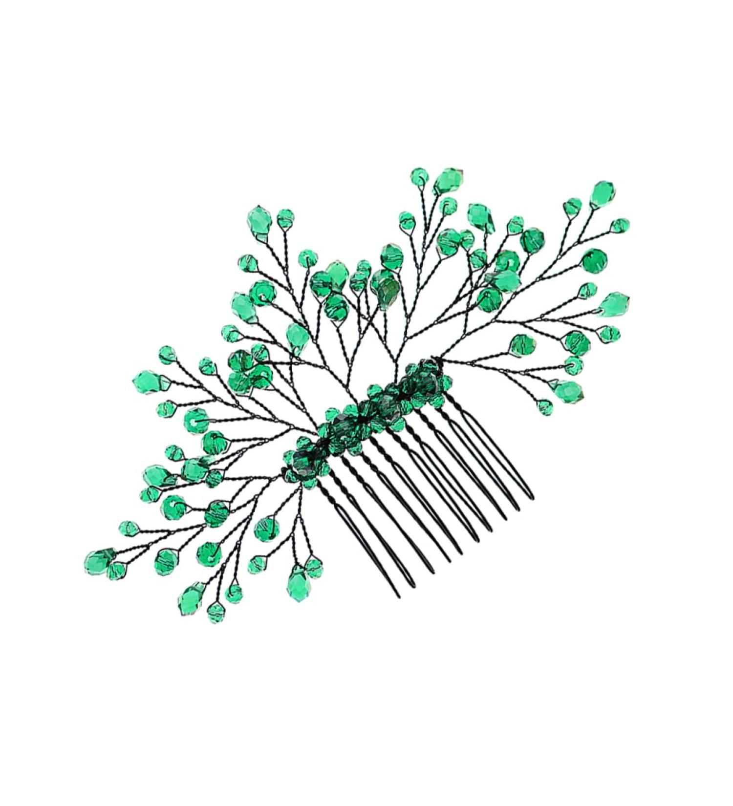 Mikinona Green Branches and Leaves Hair Comb Leaf Comb Hairpin Wedding Comb Hairpin Wedding Crystal Hair Decor Wedding Headdress Crystal Leaf Headdress Crystal Comb Hairpin Leaf Hair Comb - Buy Online on SooperMarket.com
