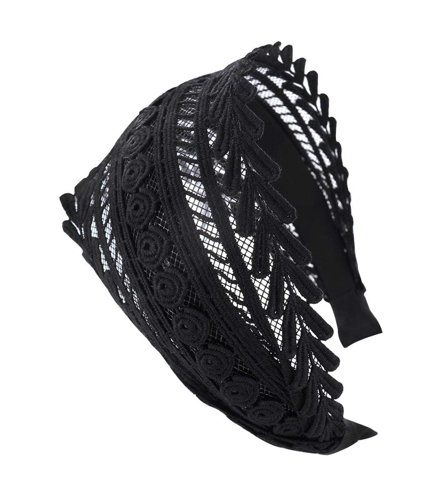 axy HR15A Vintage Wide Headband - Elegant Black Hair Band for Stylish Women | International Shipping - Buy Online on SooperMarket.com