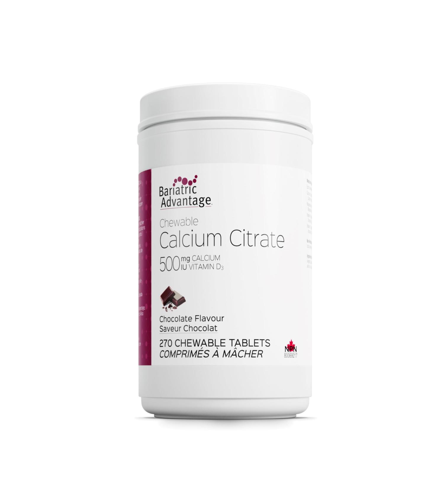 Bariatric Advantage Calcium Citrate Chewable Tablets - Chocolate Flavor - 270 Chewable Tablets - Buy Online on SooperMarket.com