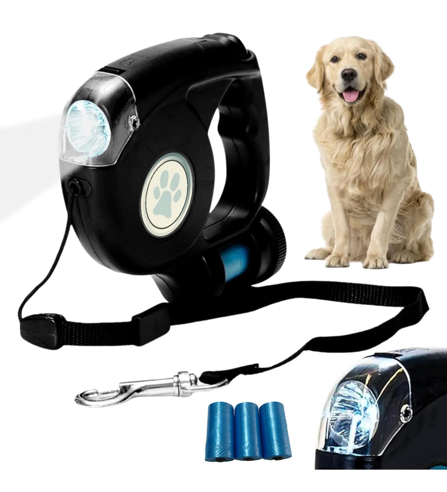 5m Dog Leash with LED Flashlight | 360 Tangle-Free Roller Leash for Dogs up to 25kg | Includes Bag Dispenser | International Shipping Available - Buy Online on SooperMarket.com
