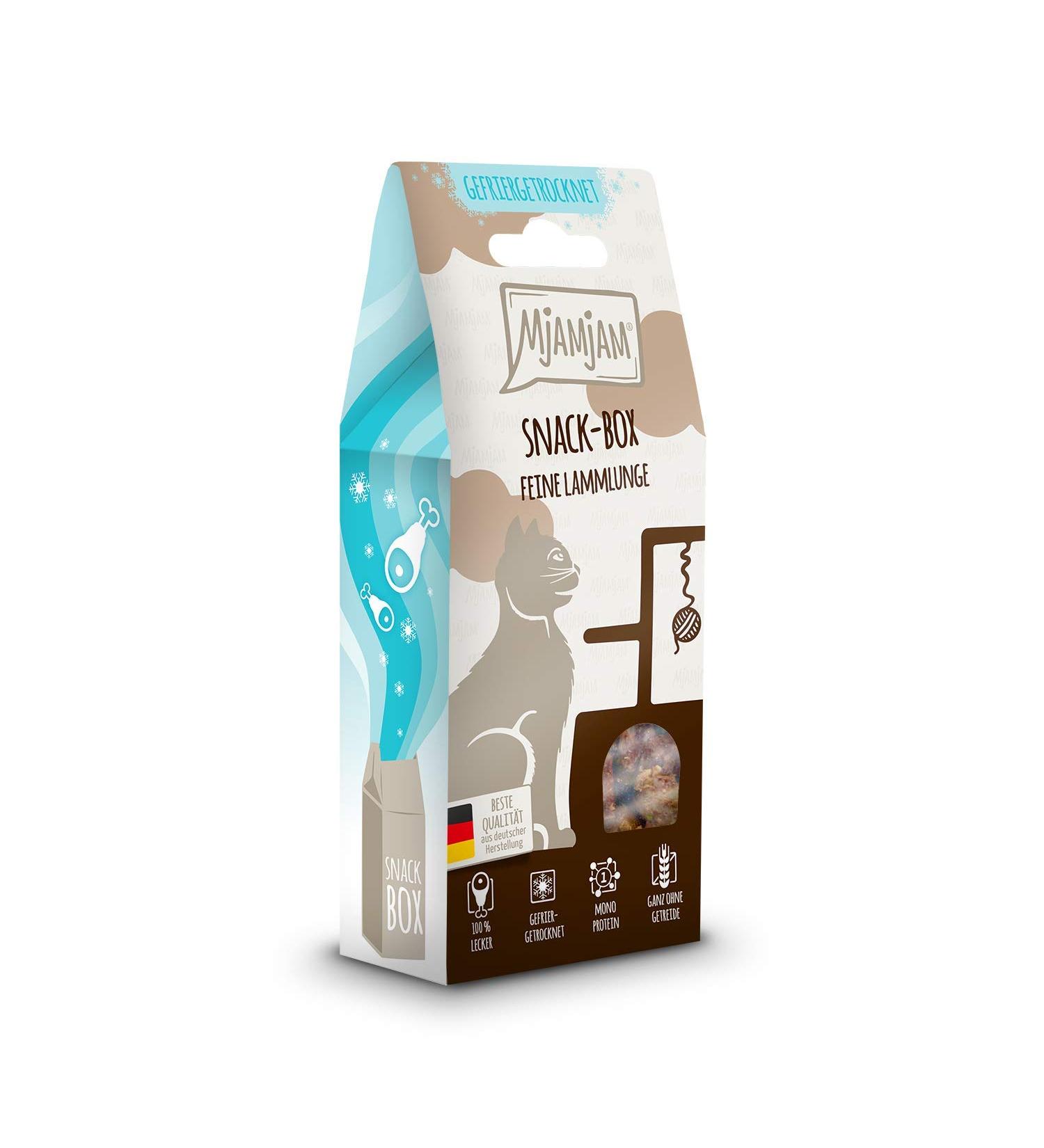 Mjamjam Premium Katzensnack - Snackbox mit nat rlichem Lamm 35 g - 100% ohne synthetische Konservierungsstoffe f r Katzen - Versand international - Buy Online on SooperMarket.com