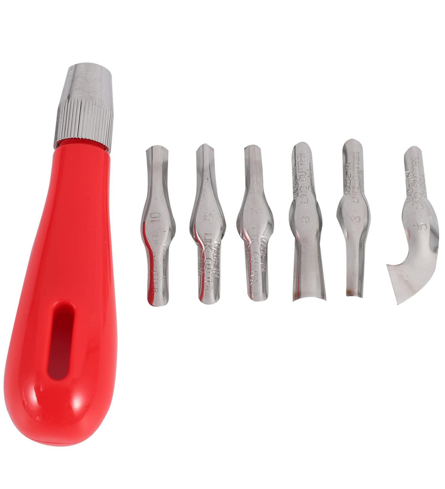 ExtraLife Linoleum Cutter Set - 2 Sets with 6 Blades for Cutting and Crafting | Perfect for Carvings and DIY Crafts - Buy Online on SooperMarket.com